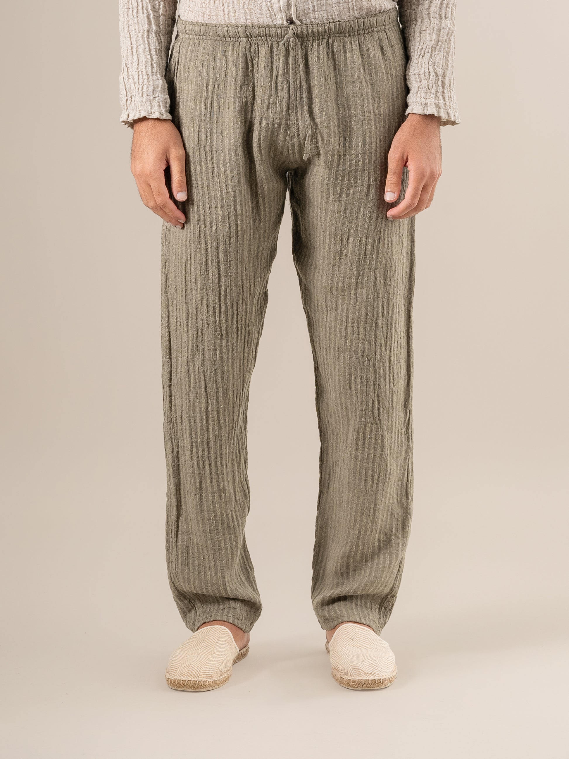 Pantaloni Amalfi Tela Uffizi Fossile PANTALONE AMALFI tela uffizi 284 Bottega Di Brunella 