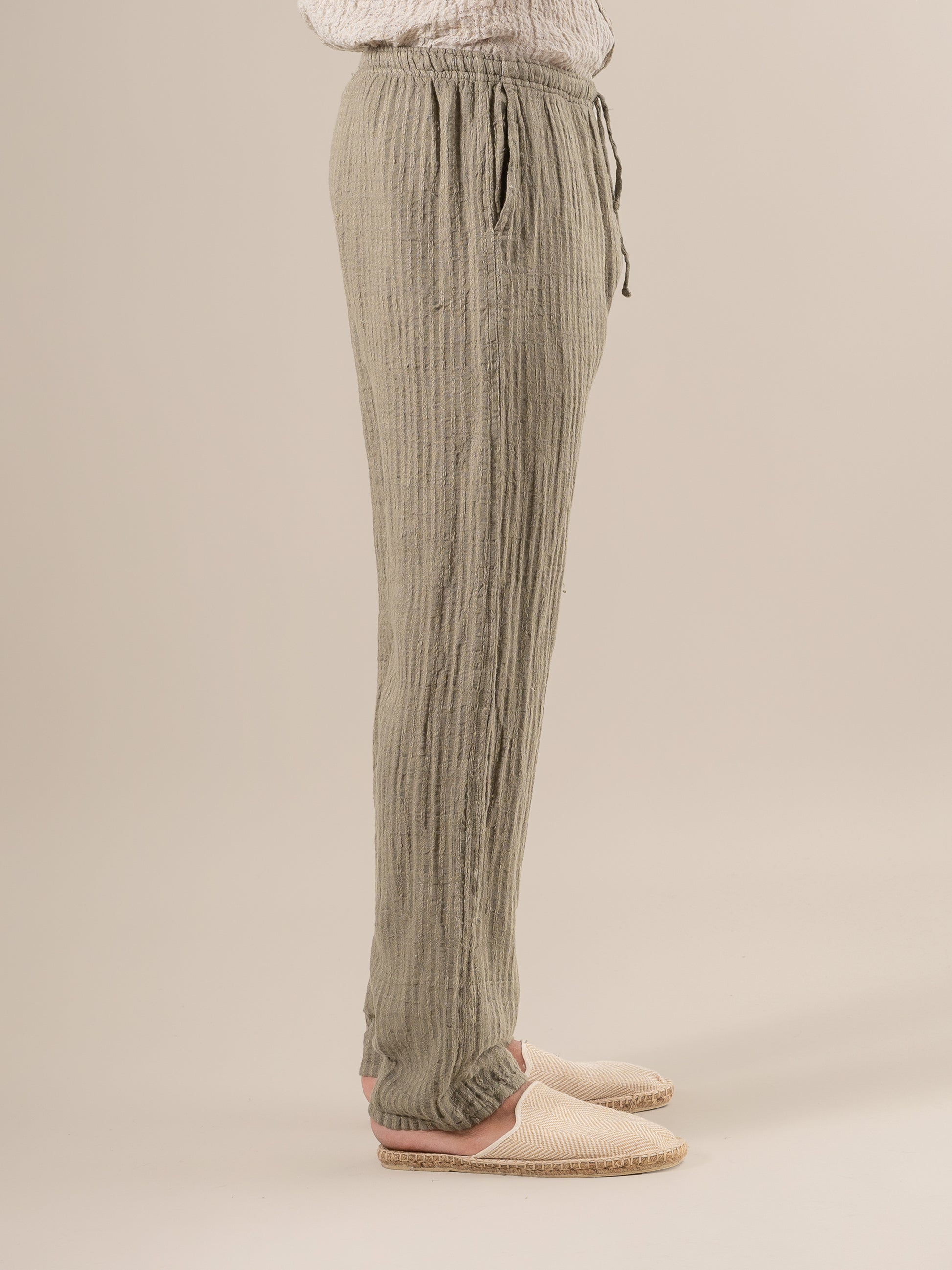 Pantaloni Amalfi Tela Uffizi Fossile PANTALONE AMALFI tela uffizi 284 Bottega Di Brunella 