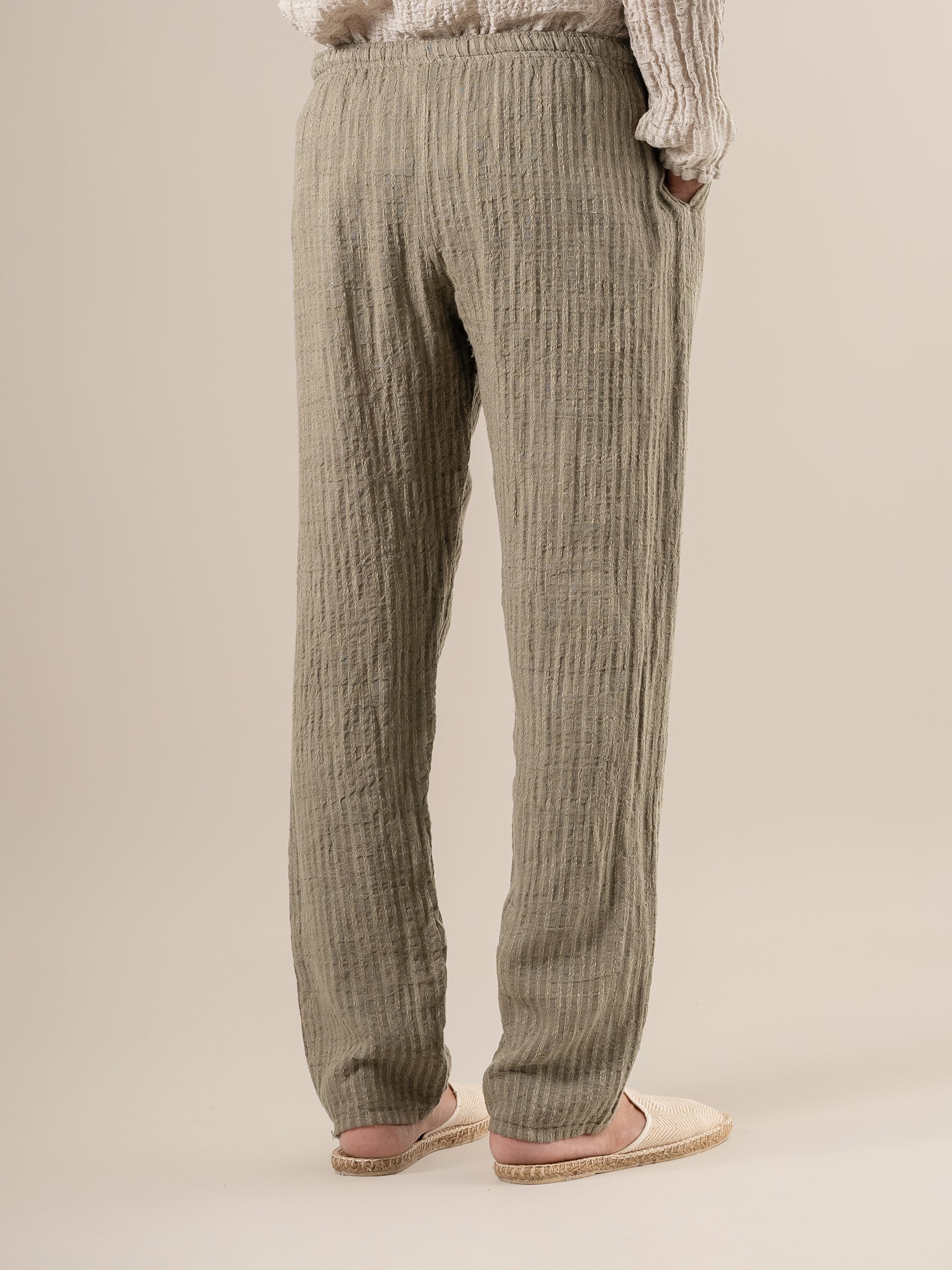 Pantaloni Amalfi Tela Uffizi Fossile PANTALONE AMALFI tela uffizi 284 Bottega Di Brunella 