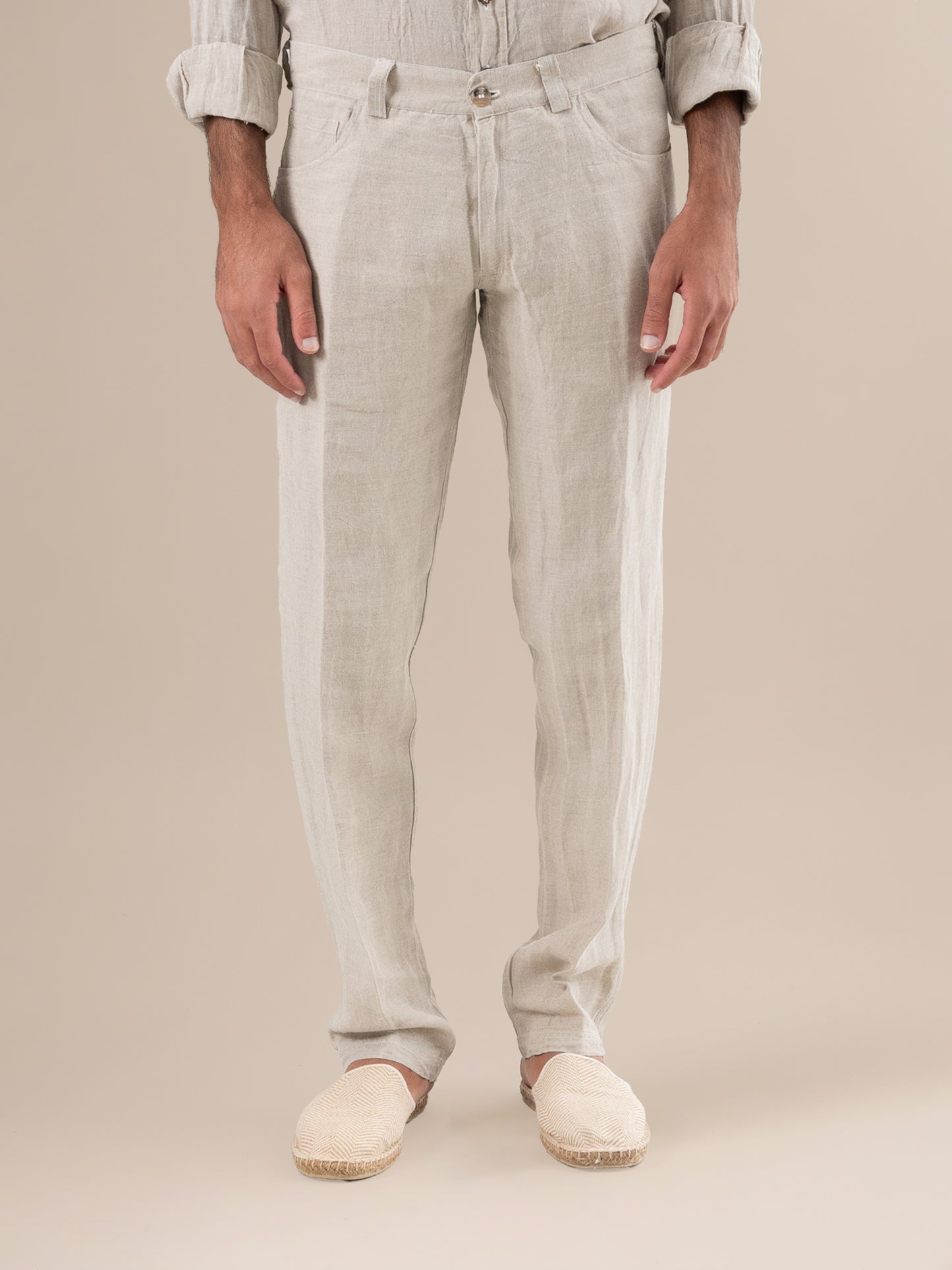 Pantalone Emanuel Lino Medio Naturale PANTALONE EMANUEL LINO MEDIO 12 Bottega Di Brunella 