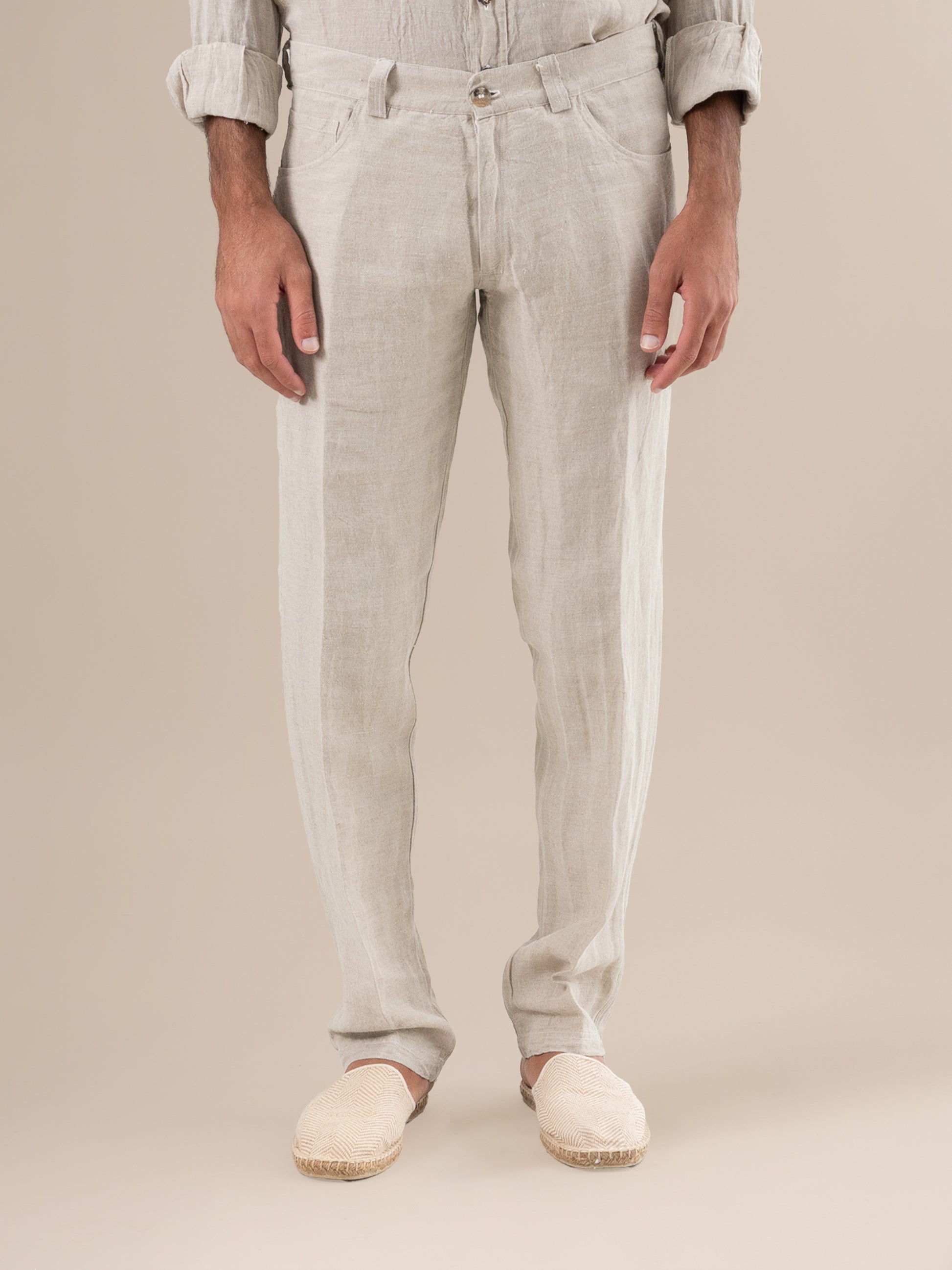 Pantalone Emanuel Lino Medio Naturale PANTALONE EMANUEL LINO MEDIO 12 Bottega Di Brunella 