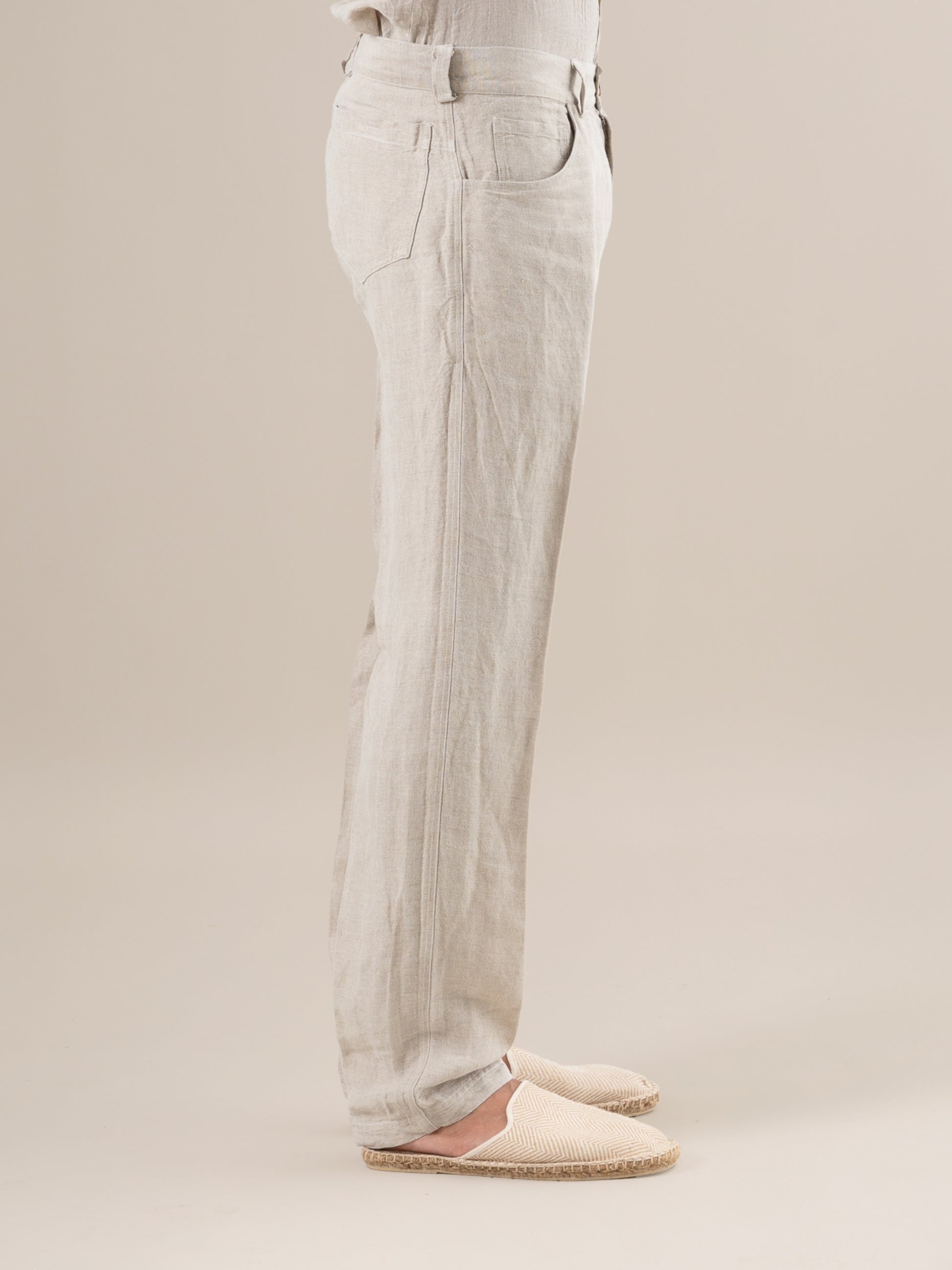 Pantalone Emanuel Lino Medio Naturale PANTALONE EMANUEL lino medio 12 Bottega Di Brunella 