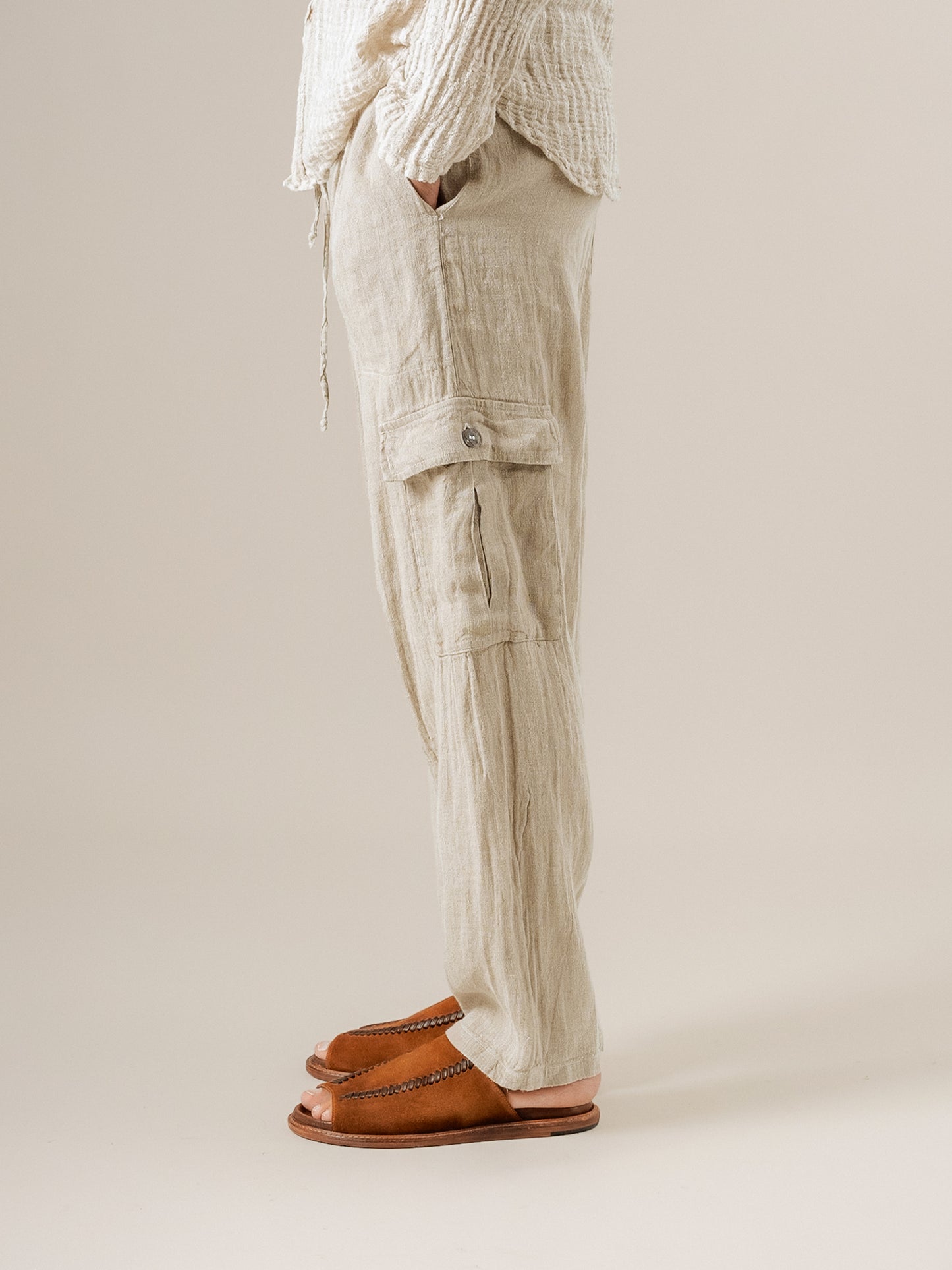 Pantalone Lavoro Tela Country Naturale PANTALONE LAVORO tela country 12 Bottega Di Brunella 
