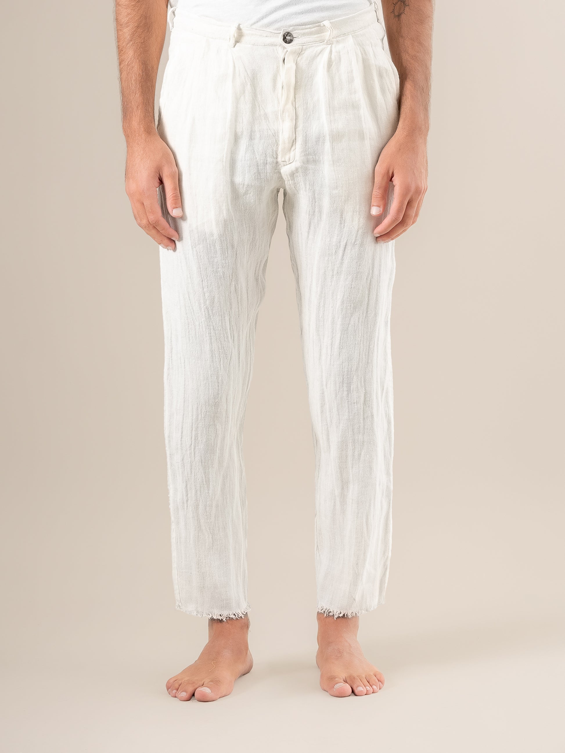 Pantalone Luca Tela Country Latte PANTALONE LUCA tela country 33 Bottega Di Brunella 