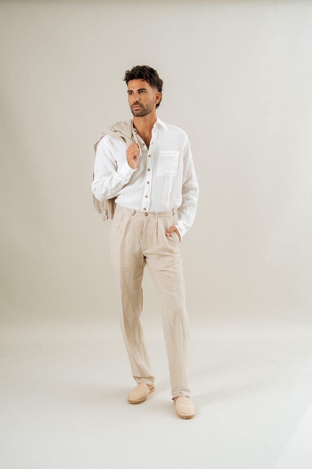 Pantaloni Peppino Lino Medio Naturale PANTALONE PEPPINO lino medio 12 Bottega Di Brunella 