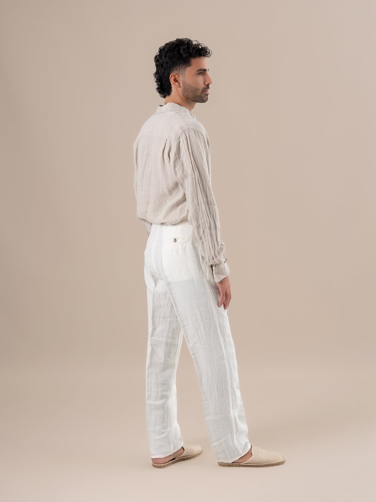 Pantalone Peppino Lino Medio Latte PANTALONE PEPPINO lino medio 33 Bottega Di Brunella 
