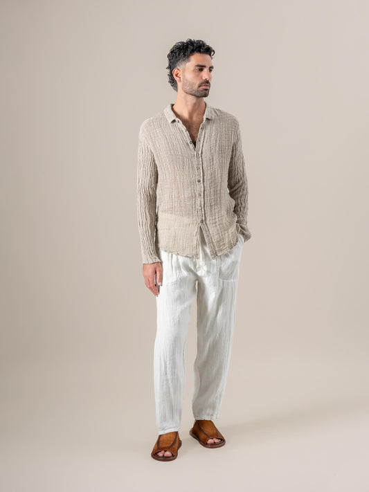 Camicia Matteo Ulivo Naturale CAMICIA MATTEO ulivo 12 Bottega Di Brunella 