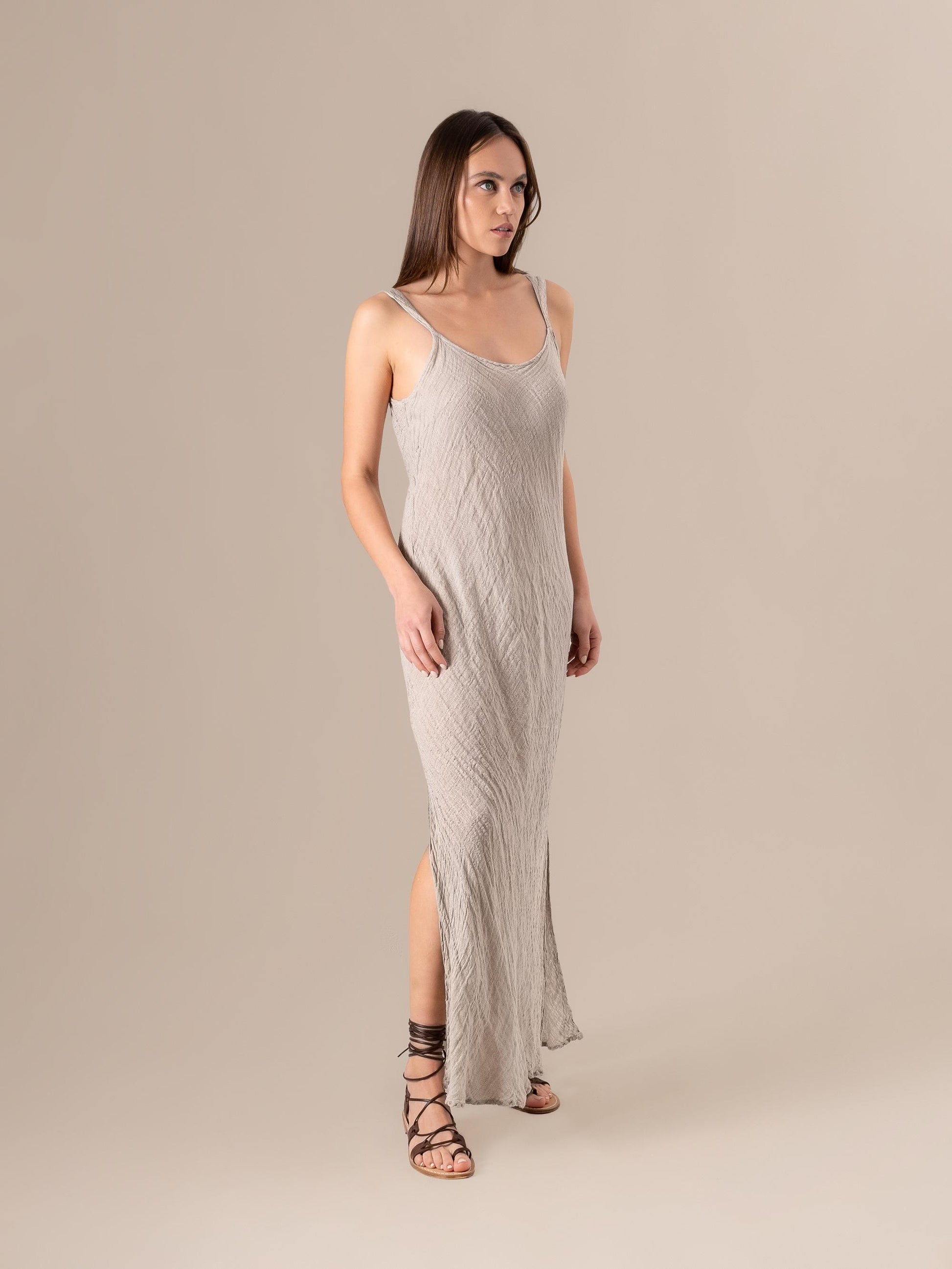 Vestito Sottoveste Maxi Garzata Naturale VESTITO SOTTOVESTE MAXI garzata 12 Bottega Di Brunella 