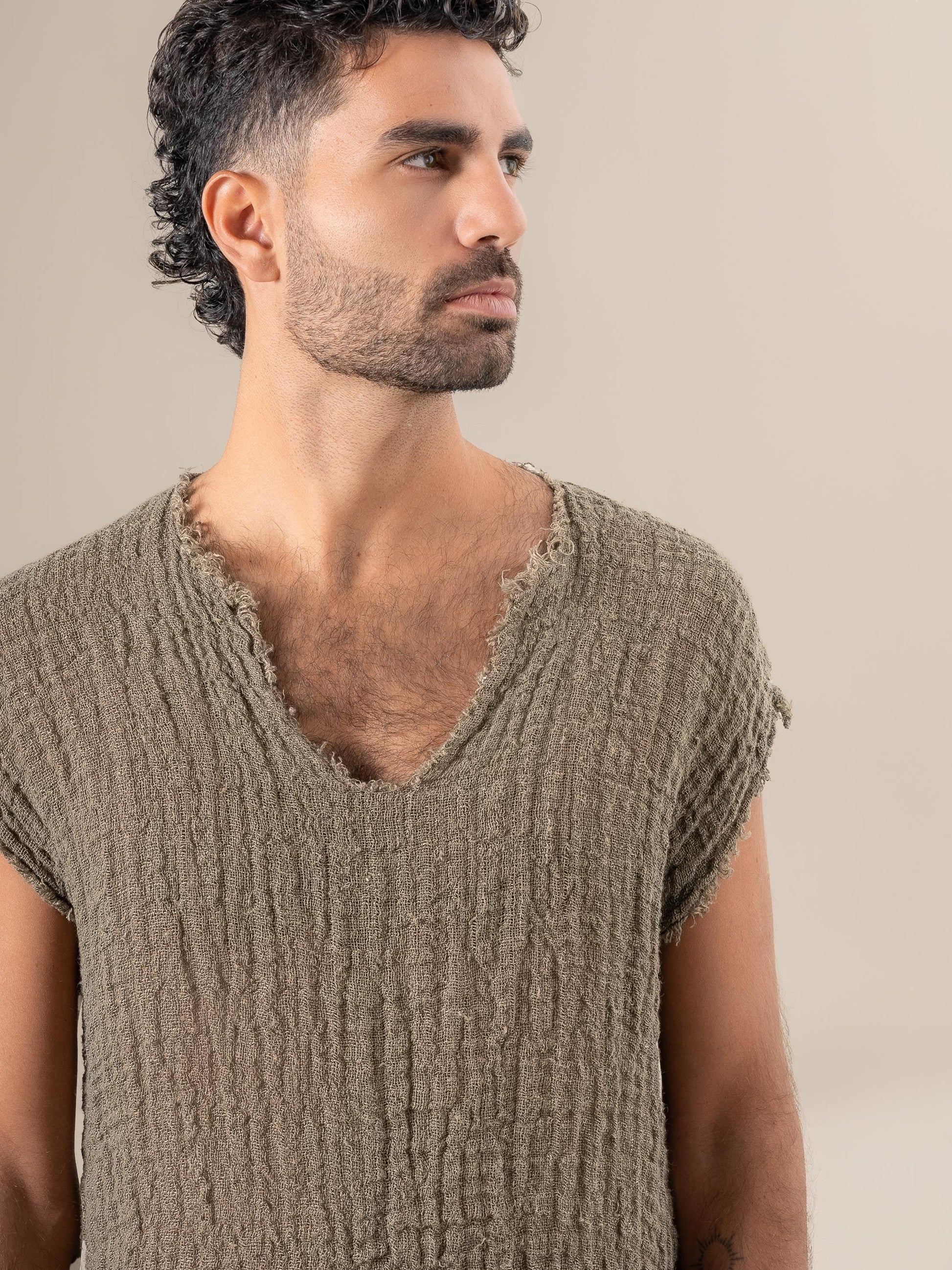Maglia Sandokan G/M Ulivo Fossile MAGLIA SANDOKAN G/M ulivo 284 Bottega Di Brunella 