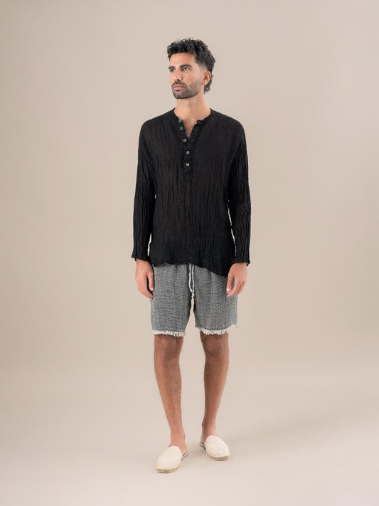 Camicia Serafino Garzata Nero CAMICIA SERAFINO garzata 0 Bottega Di Brunella 