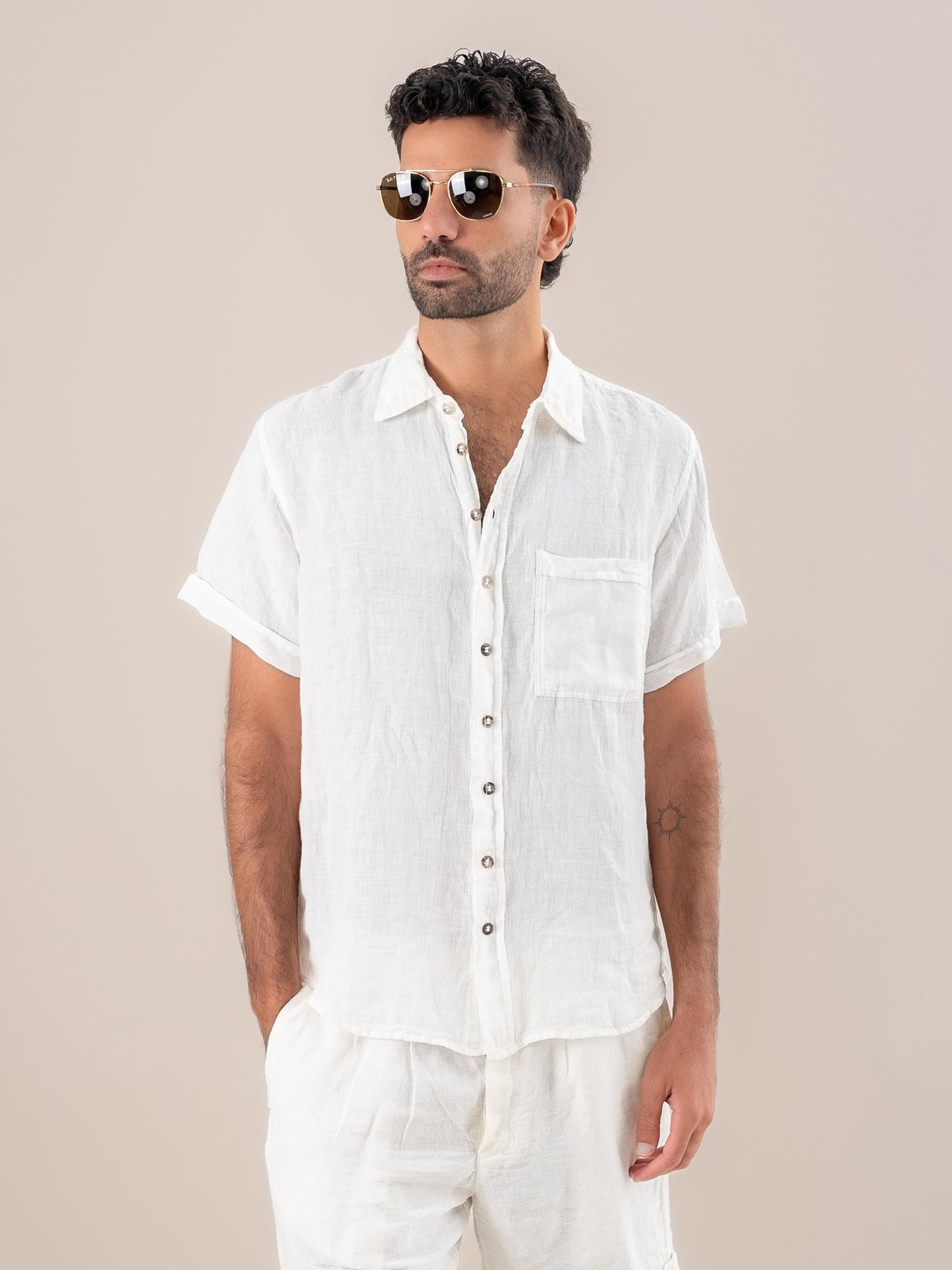 Camicia Peppe M/M Battista Latte CAMICIA PEPPE m/m collo battista 33 Bottega Di Brunella 