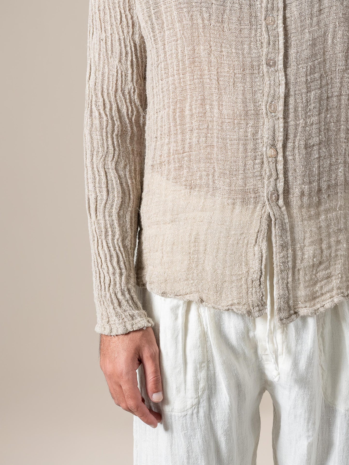 Camicia Matteo Ulivo Naturale CAMICIA MATTEO ulivo 12 Bottega Di Brunella 