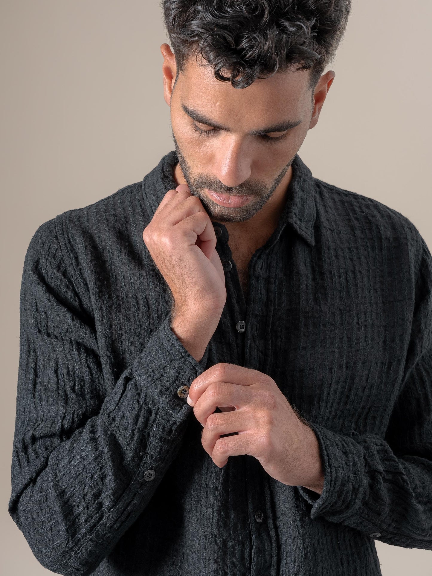 Camicia Franco Tela Uffizi Nero CAMICIA FRANCO tela uffizi 0 Bottega Di Brunella 