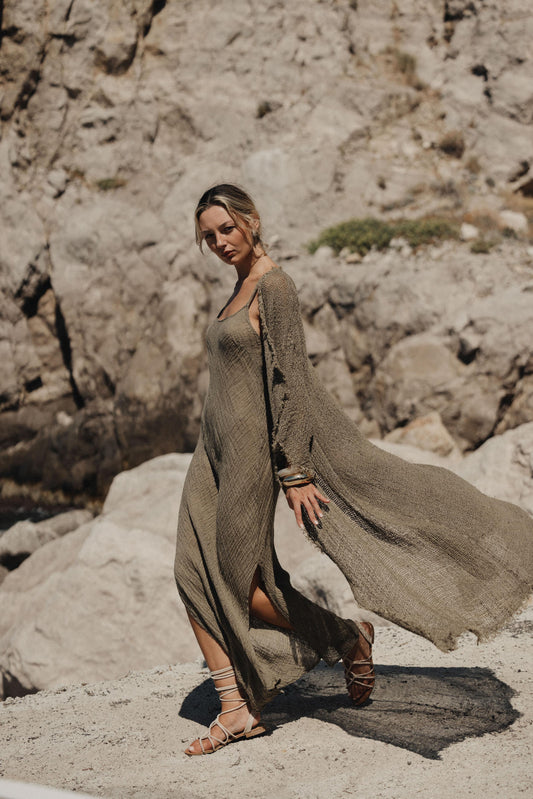 Vestito Sottoveste Maxi Garzata Palma VESTITO SOTTOVESTE MAXI garzata 291 Bottega Di Brunella 