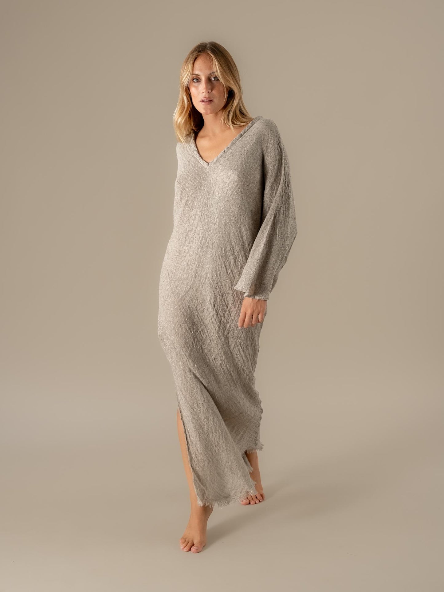 Vestito Damla Tela Luxor Naturale VESTITO DAMLA tela luxor 12 Bottega Di Brunella 