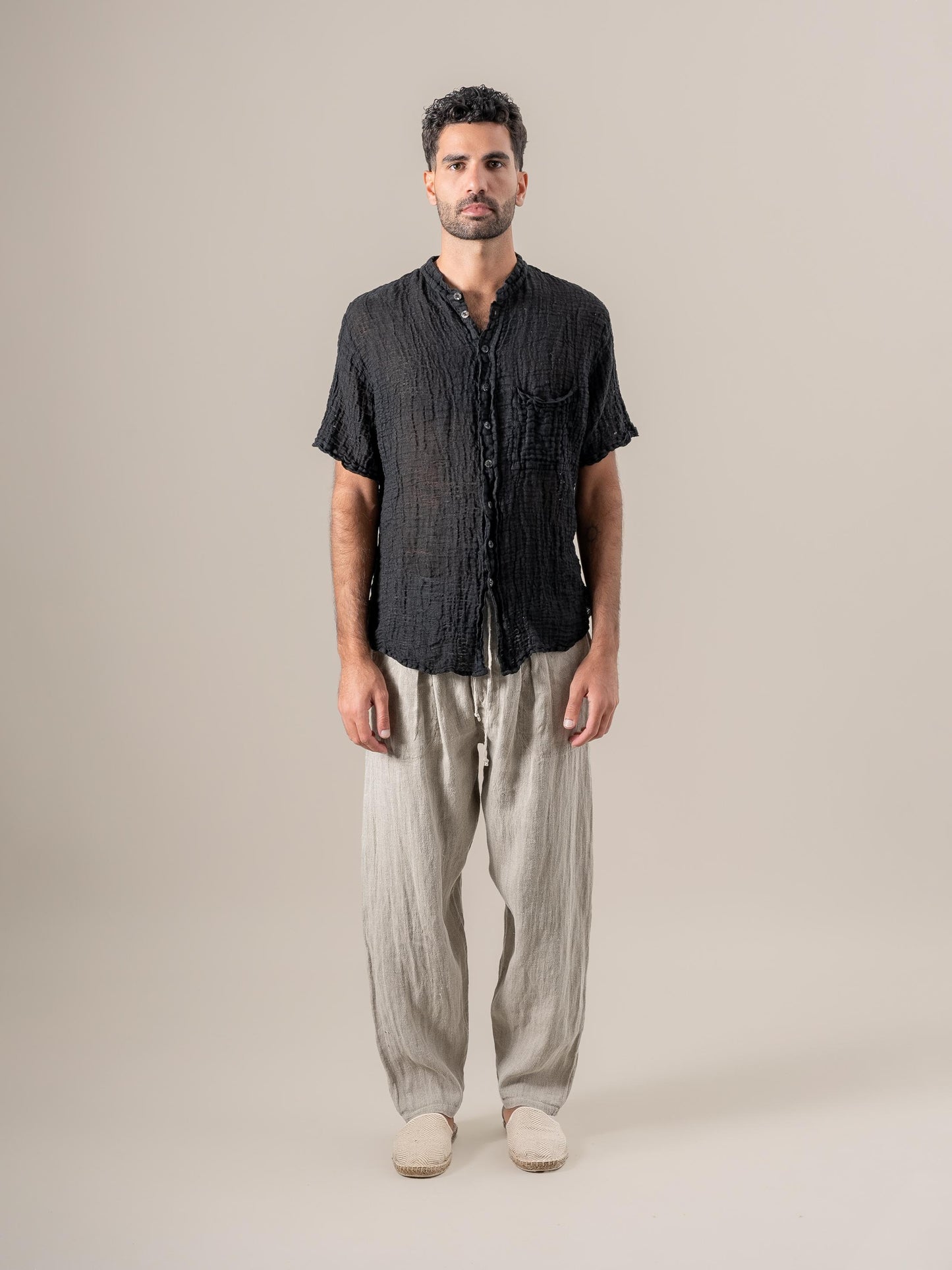 Camicia Samui Garzata Nero CAMICIA SAMUI garzata 0 Bottega Di Brunella 