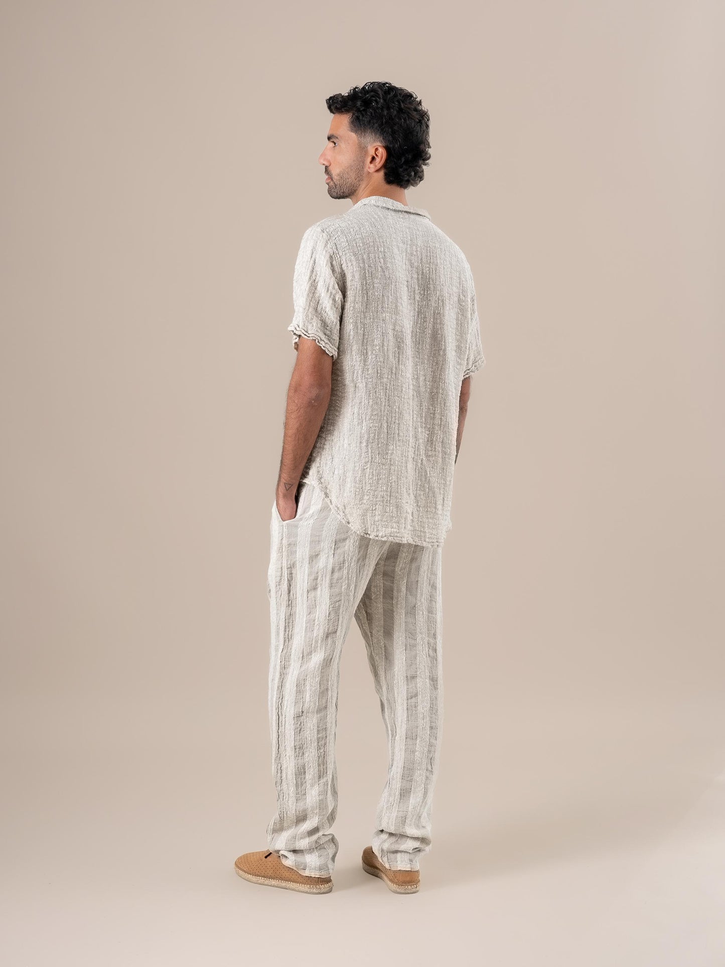 Pantalone Amalfi Riga Jeep Naturale PANTALONE AMALFI riga jeep 12 Bottega Di Brunella 