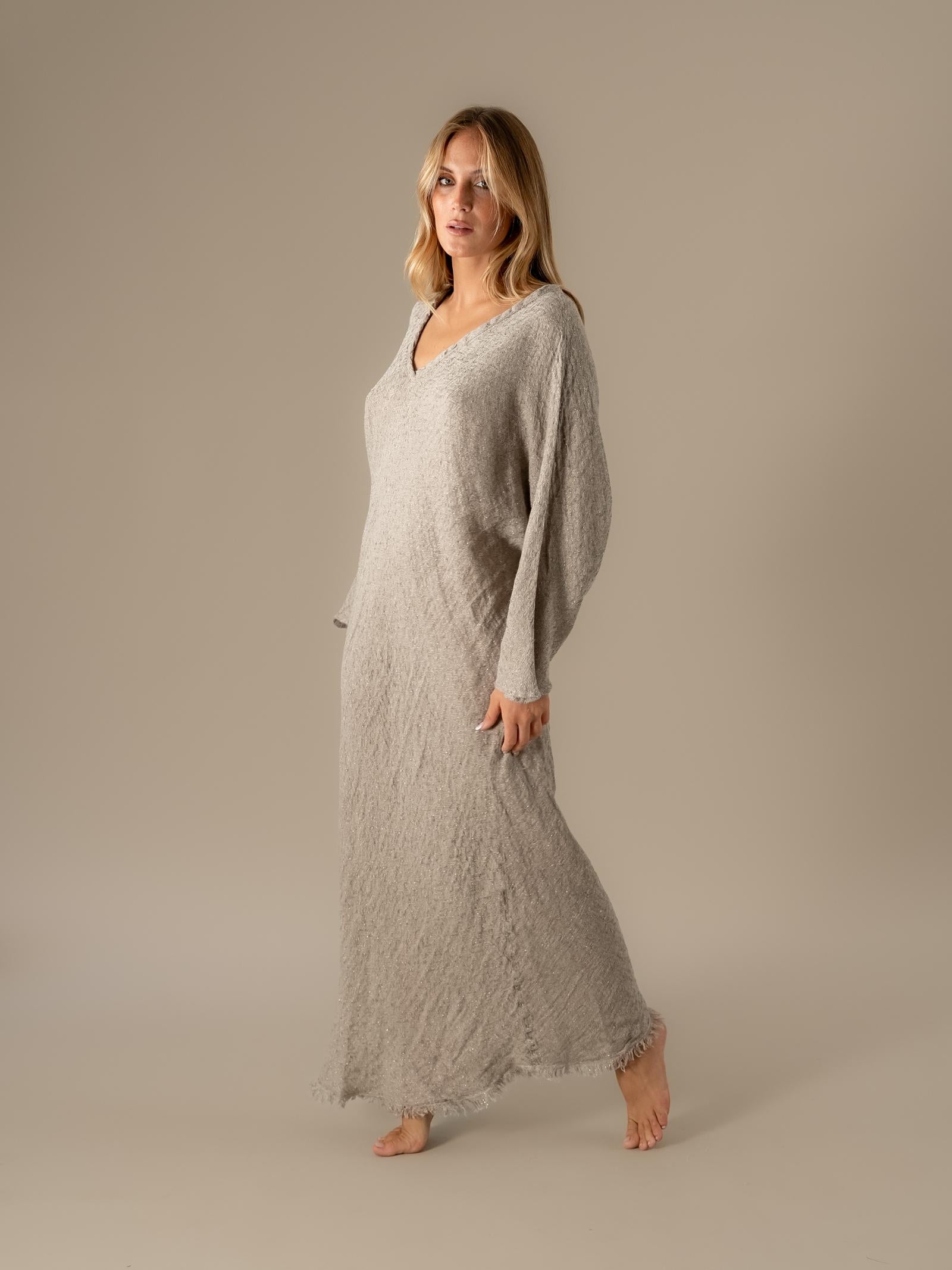 Vestito Damla Tela Luxor Naturale VESTITO DAMLA tela luxor 12 Bottega Di Brunella 