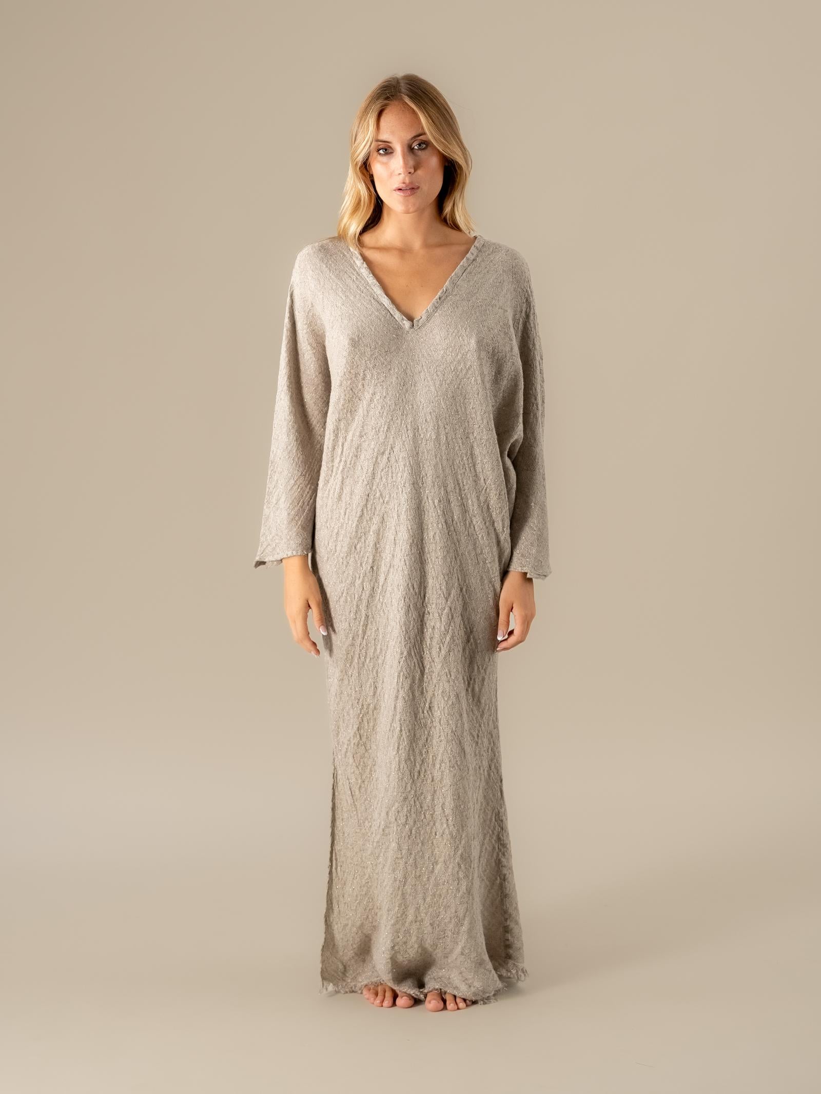 Vestito Damla Tela Luxor Naturale VESTITO DAMLA tela luxor 12 Bottega Di Brunella 