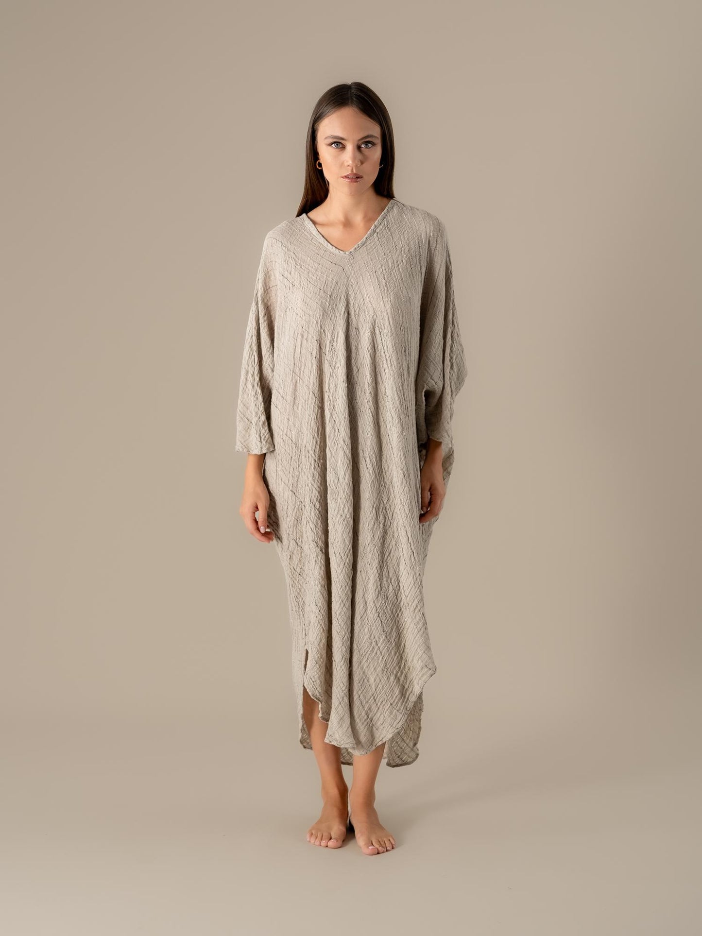 Vestito Fausta Garza Egitto Naturale VESTITO FAUSTA garza egitto 12 Bottega Di Brunella 