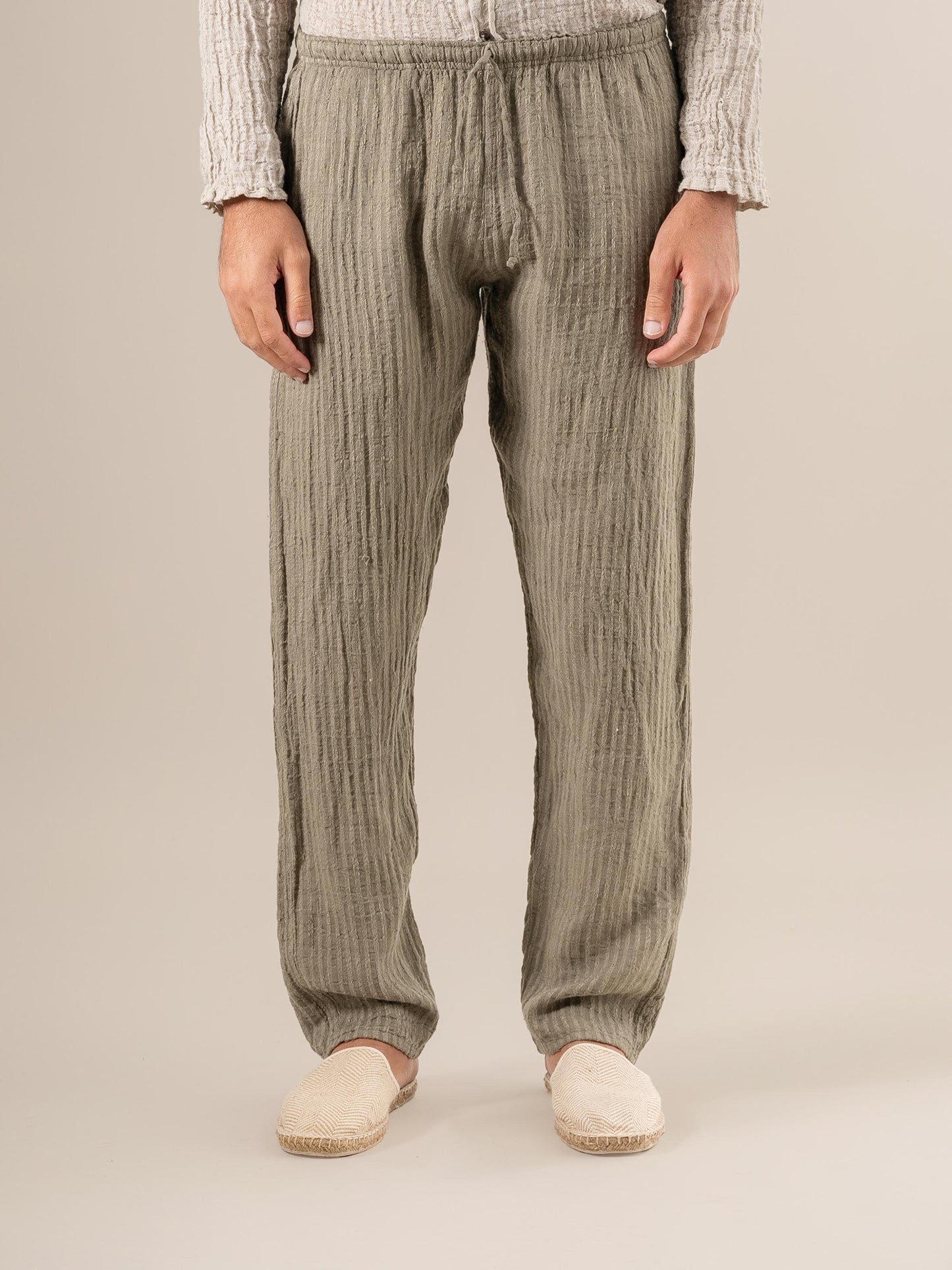 Pantaloni Amalfi Tela Uffizi Fossile PANTALONE AMALFI tela uffizi 284 Bottega Di Brunella 