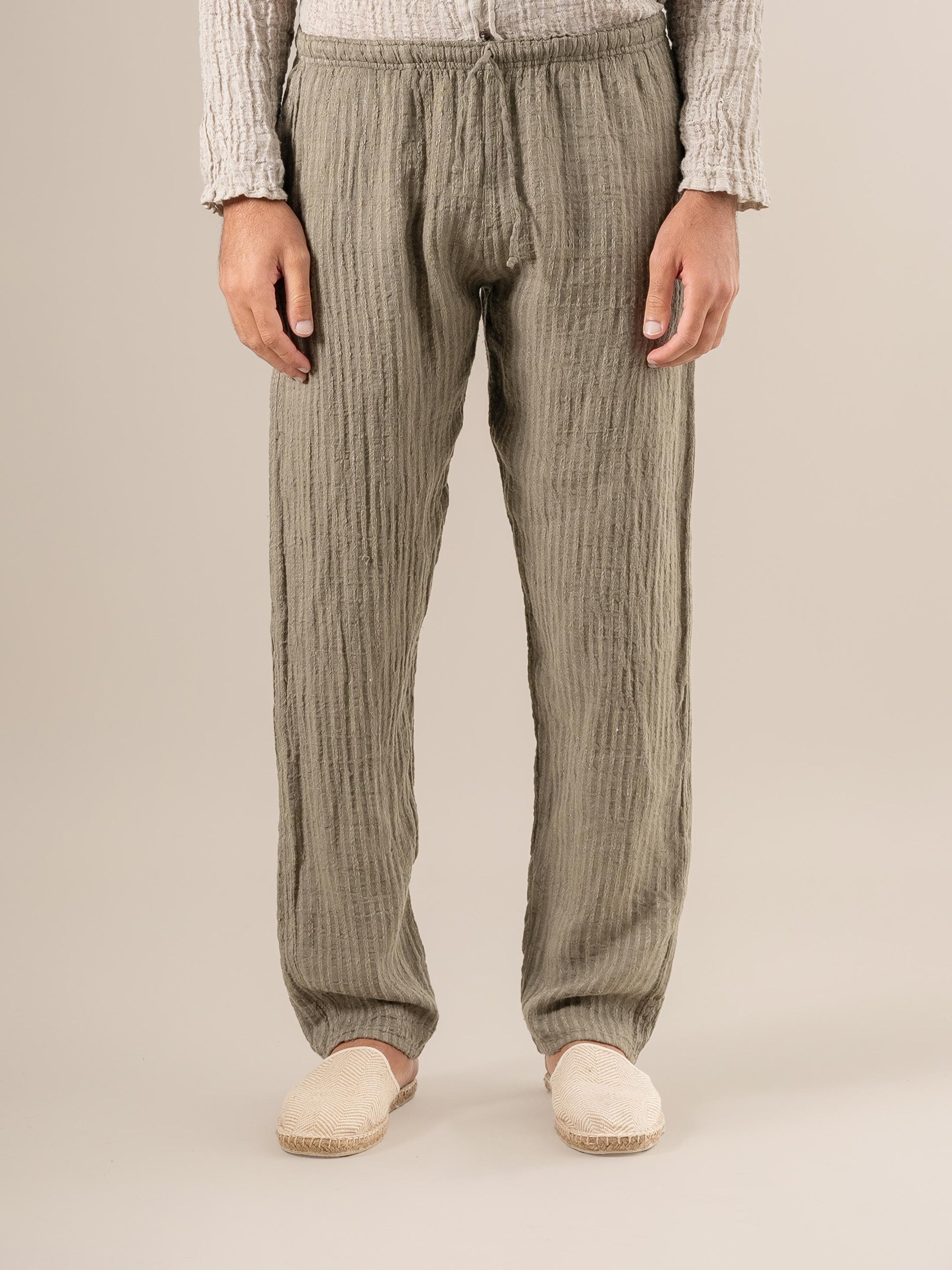 Pantaloni Amalfi Tela Uffizi Fossile PANTALONE AMALFI tela uffizi 284 Bottega Di Brunella 