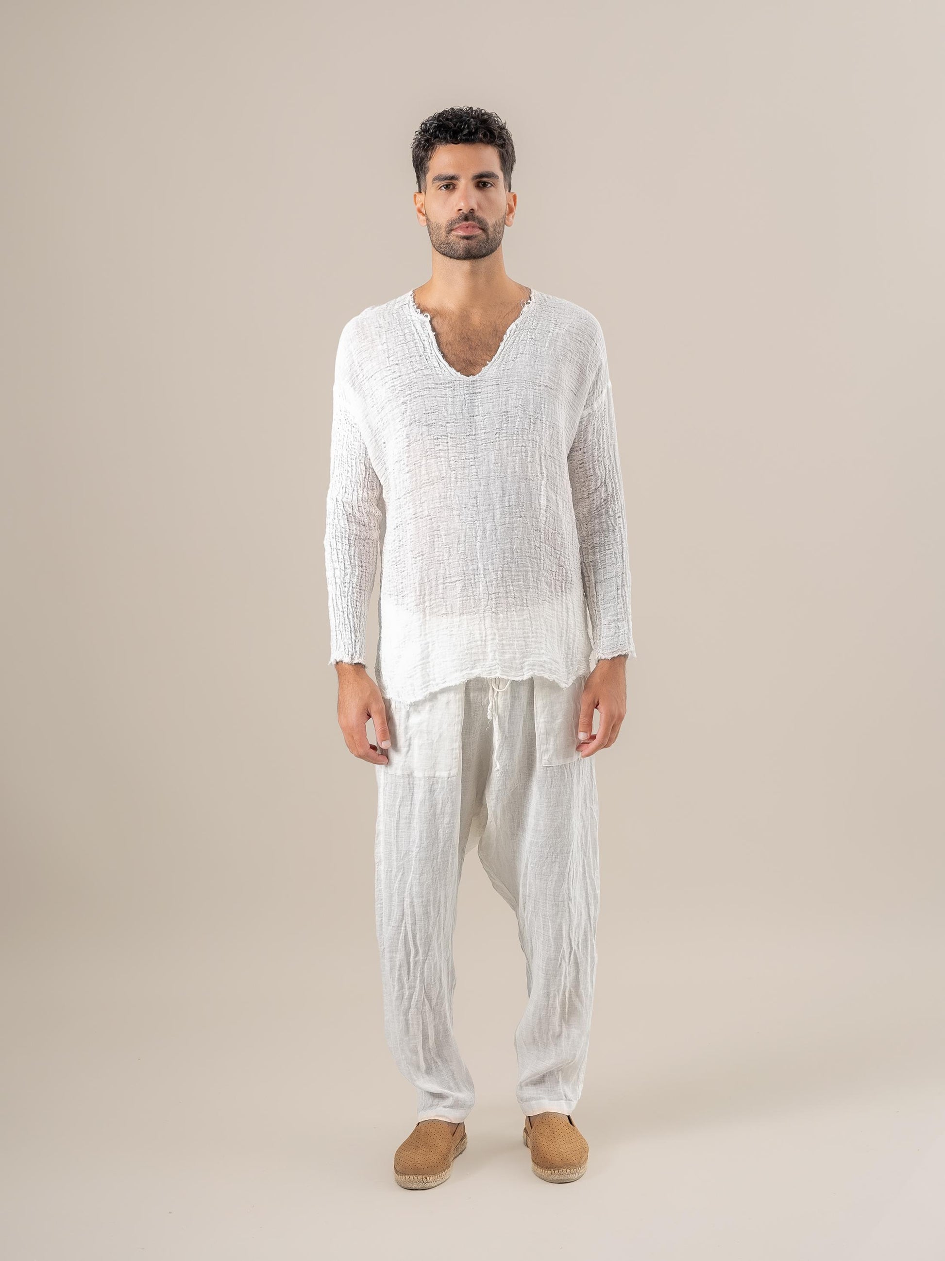 Pantalone Agathos Battista Latte PANTALONE AGATHOS battista 33 Bottega Di Brunella 