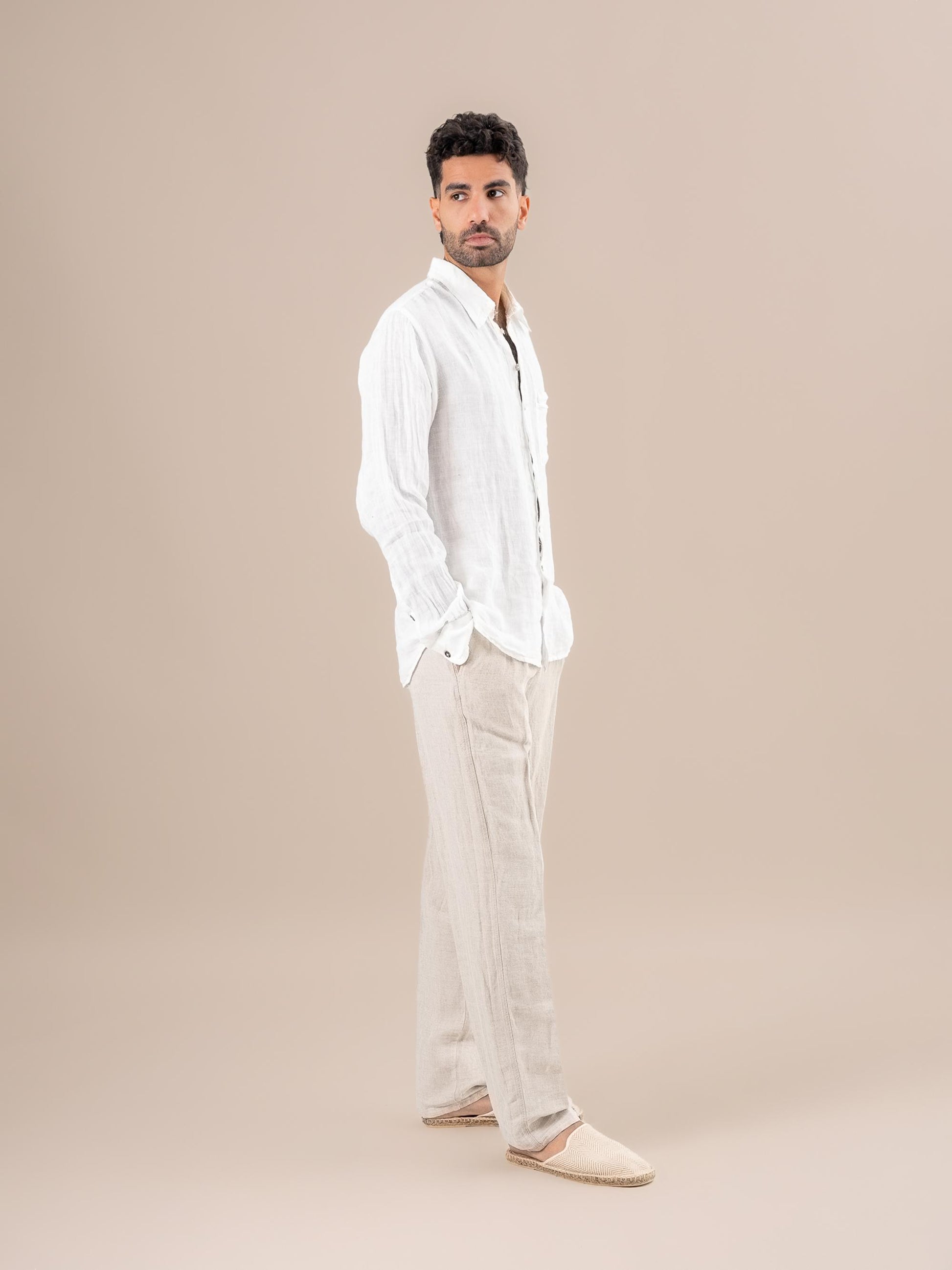 Camicia Peppe M/L Battista Latte CAMICIA PEPPE m/l battista 33 Bottega Di Brunella 