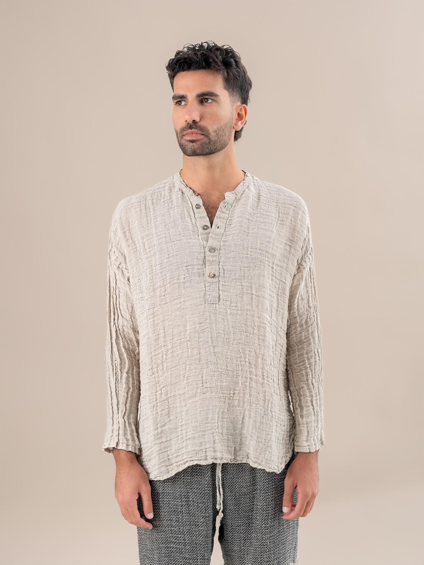 Camicia Serafino Garzata Naturale CAMICIA SERAFINO garzata 12 Bottega Di Brunella 