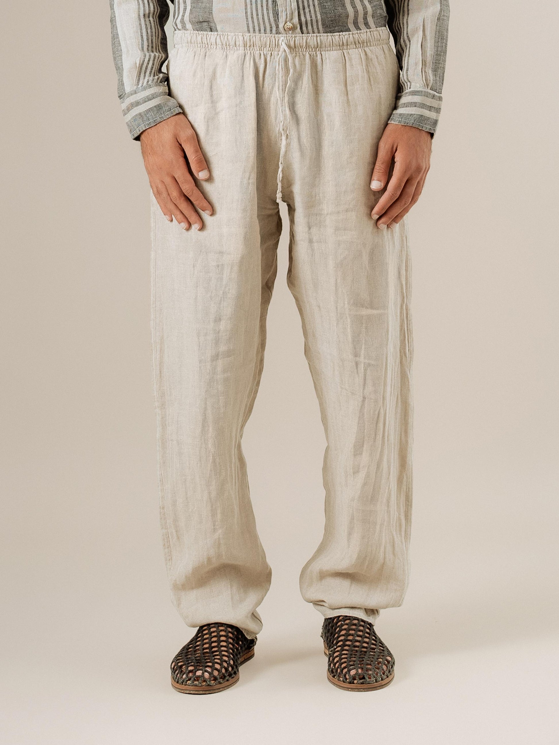 Pantalone Amalfi Battista Naturale PANTALONE AMALFI battista 12 Bottega Di Brunella 
