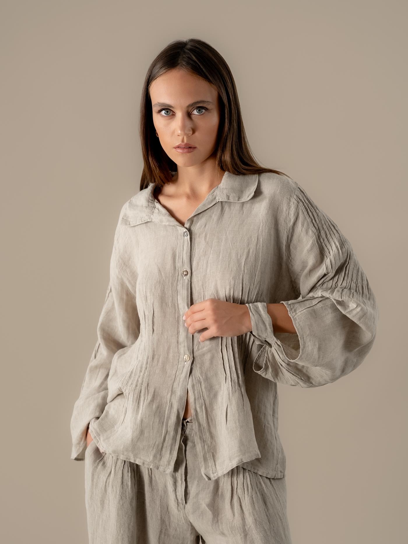 Camicia Nefertiti Battista Naturale CAMICIA NEFERTITI battista 12 Bottega Di Brunella 