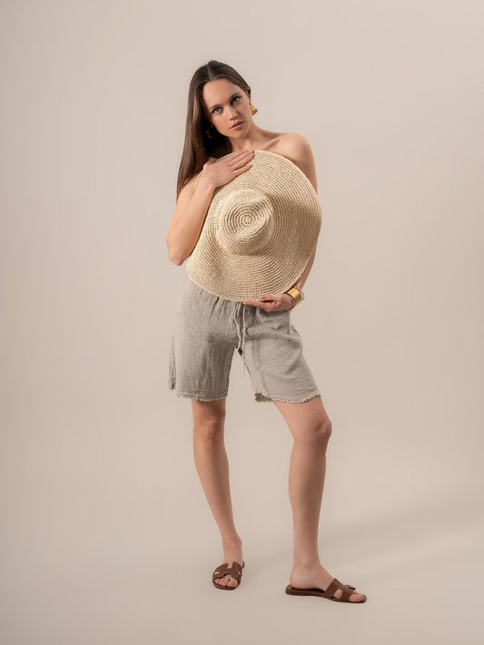 Shorts Amalfi Assisi Pesante Naturale SHORT AMALFI ASSISI PESANTE 12 Bottega Di Brunella 