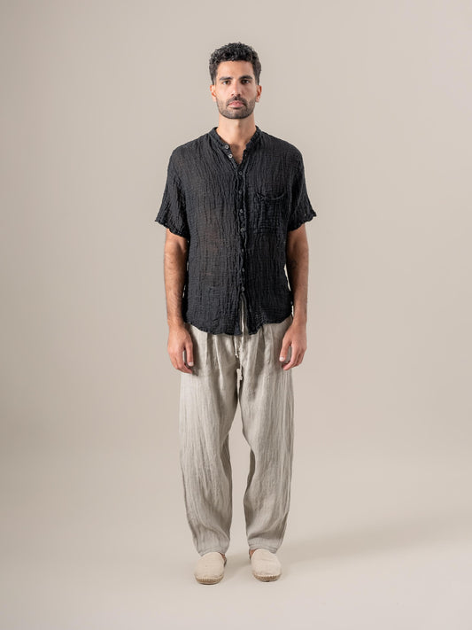 Camicia Samui Garzata Nero CAMICIA SAMUI garzata 0 Bottega Di Brunella 