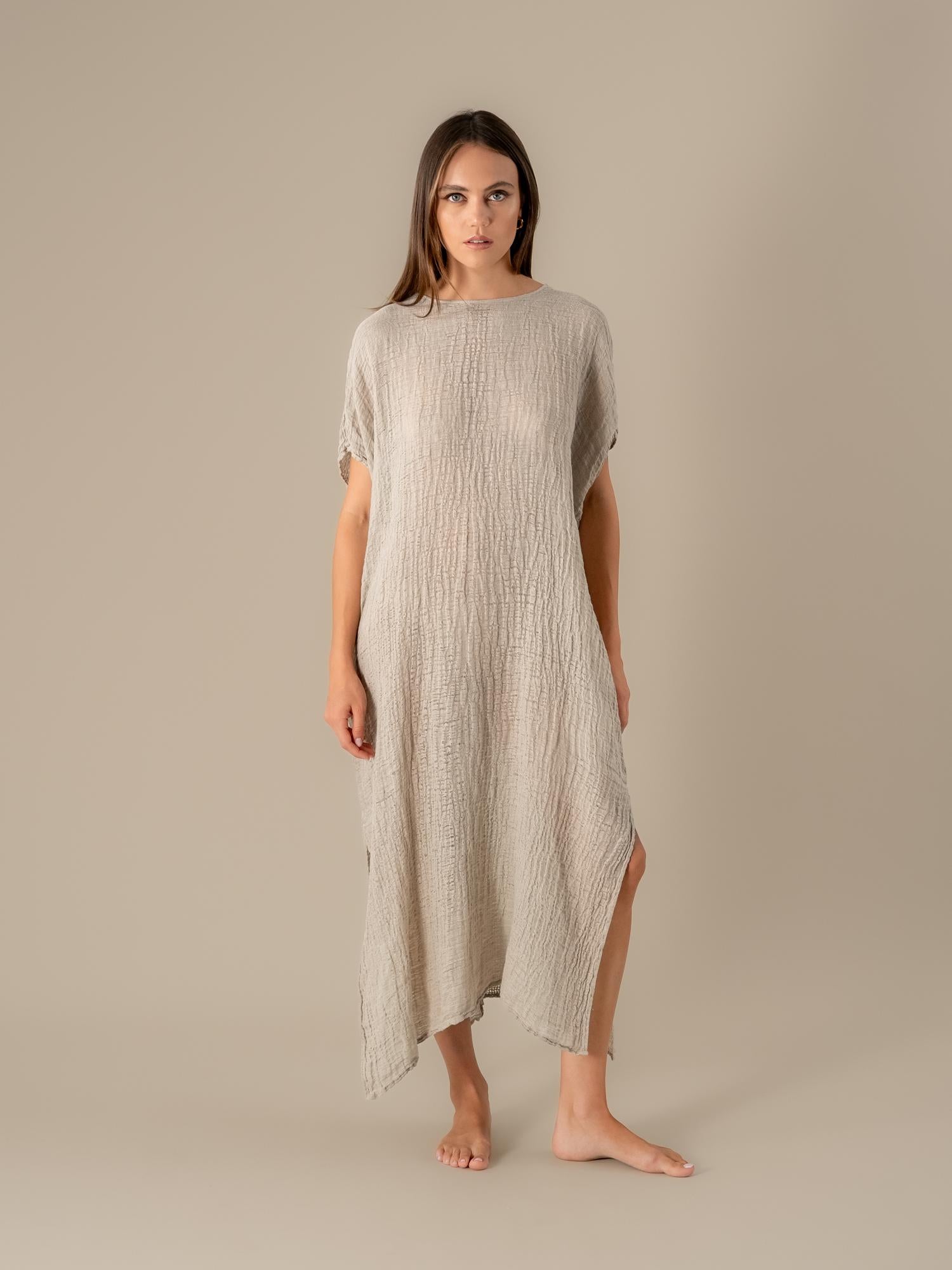 Vestito Sfinge Garzata Naturale VESTITO SFINGE garzata 12 Bottega Di Brunella 