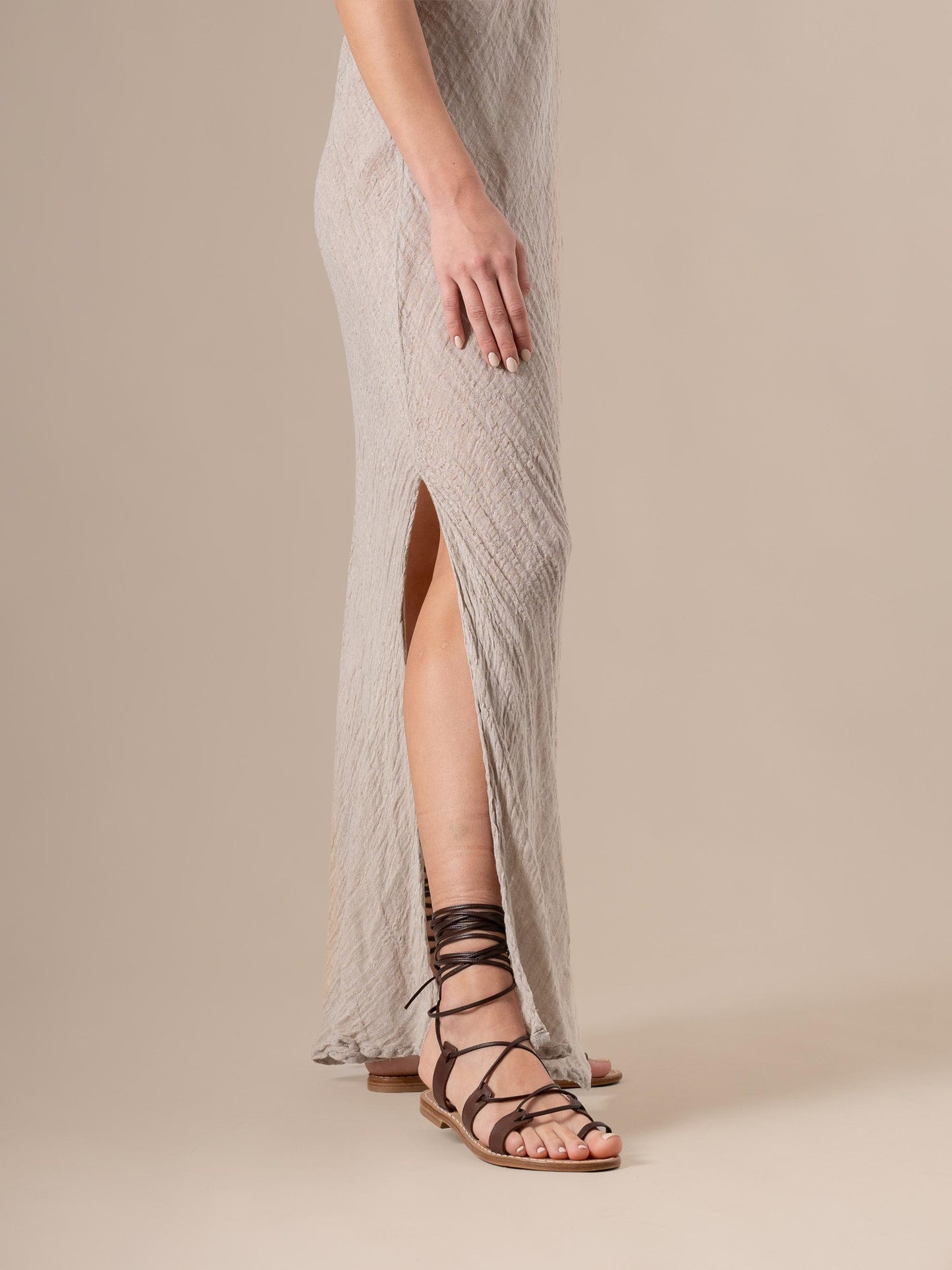 Vestito Sottoveste Maxi Garzata Naturale VESTITO SOTTOVESTE MAXI garzata 12 Bottega Di Brunella 