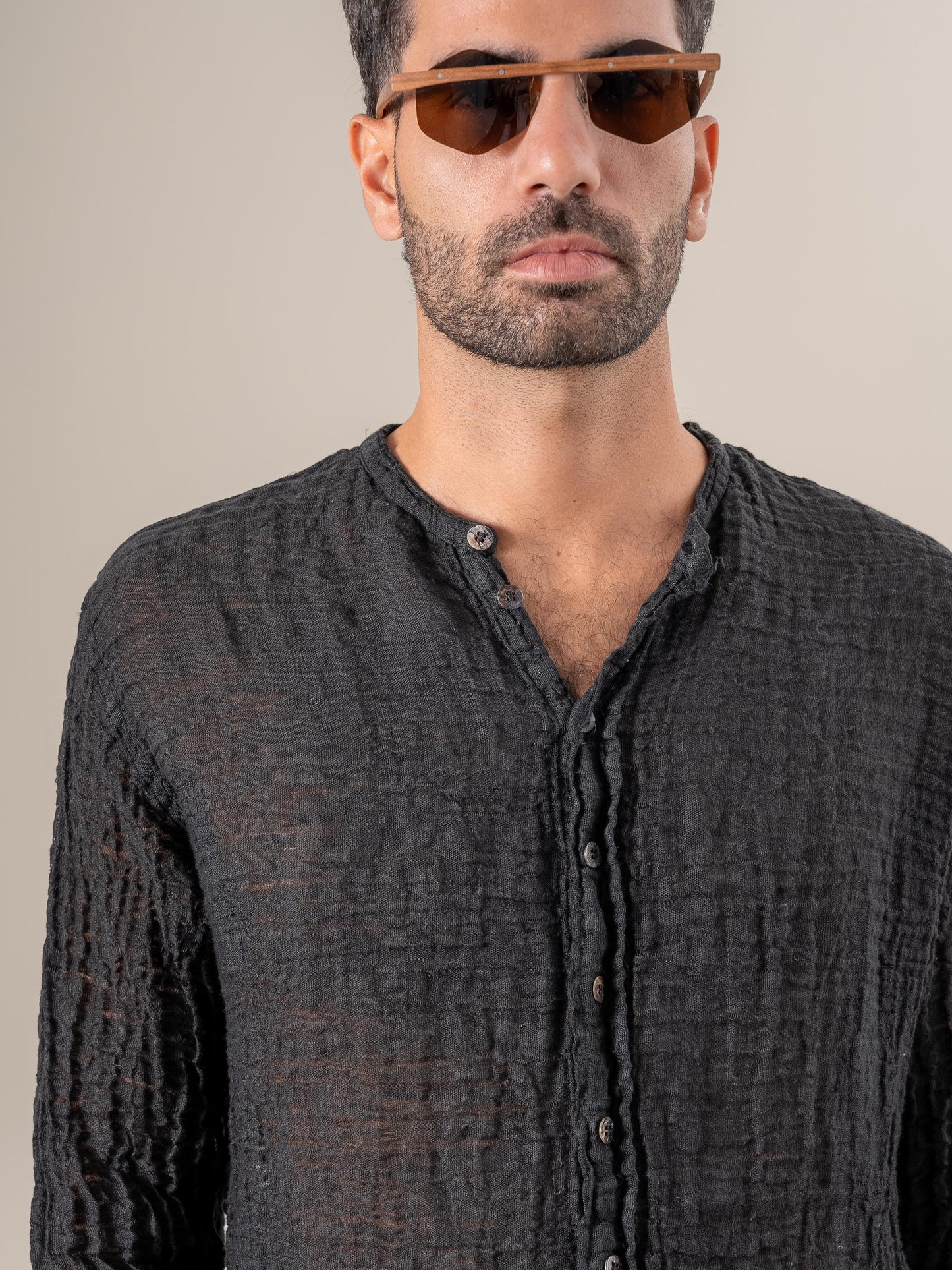 Camicia Marco Garzata Nero CAMICIA MARCO garzata 0 Bottega Di Brunella 