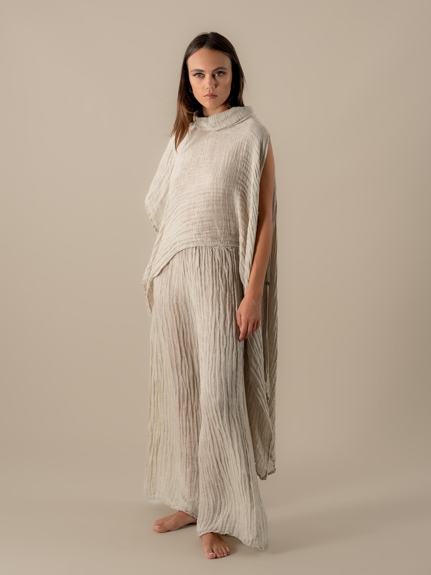 Poncho Scriba Cairo Naturale PONCHO SCRIBA cairo 12 Bottega Di Brunella 