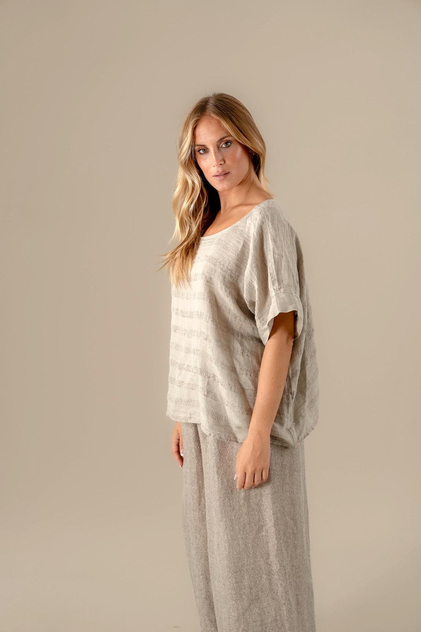 Camicia Minosse Riga Luxor Naturale CAMICIA MINOSSE riga luxor 12 Bottega Di Brunella 