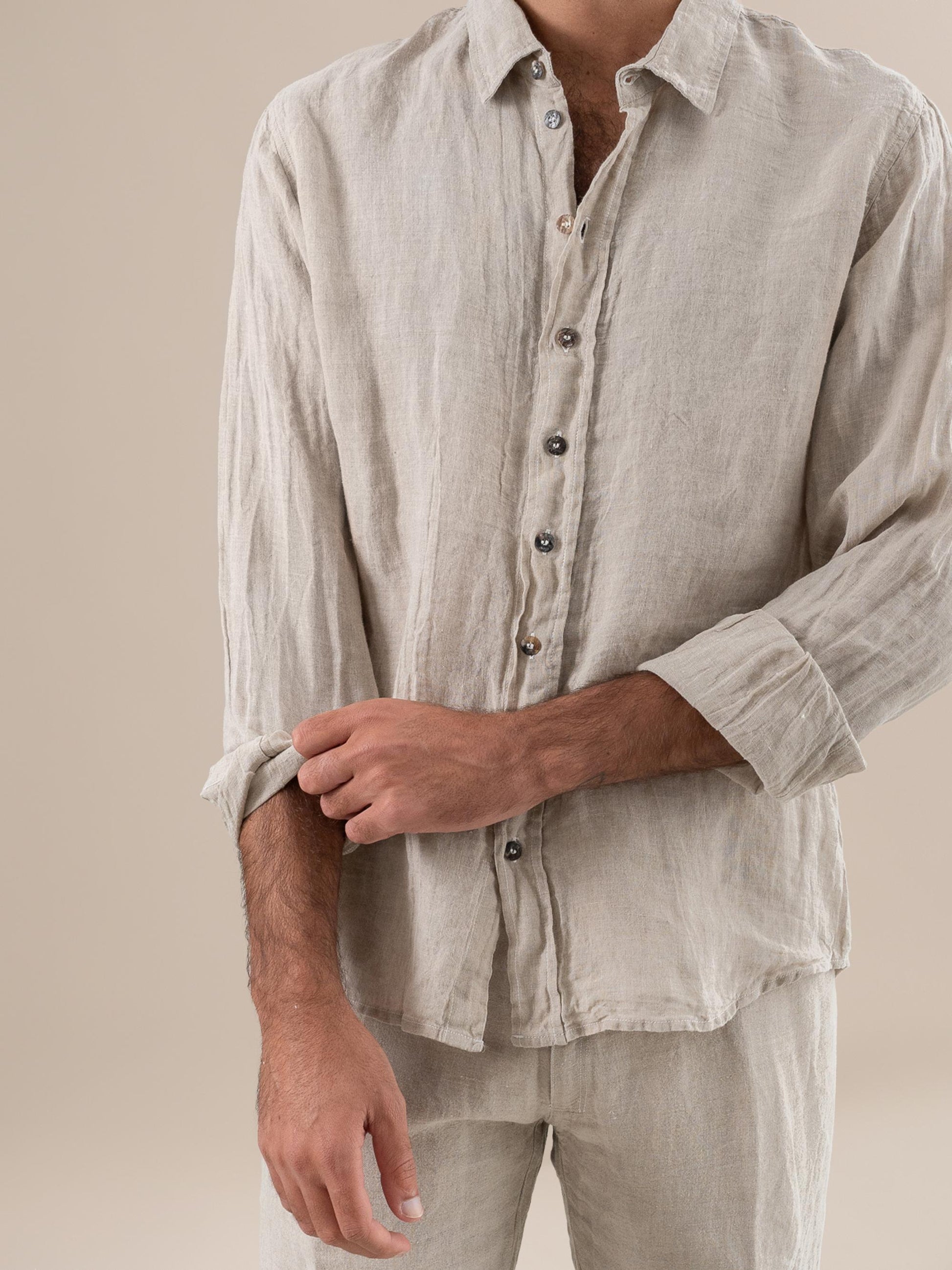 Camicia Franco Battista Naturale CAMICIA FRANCO battista 12 Bottega Di Brunella 