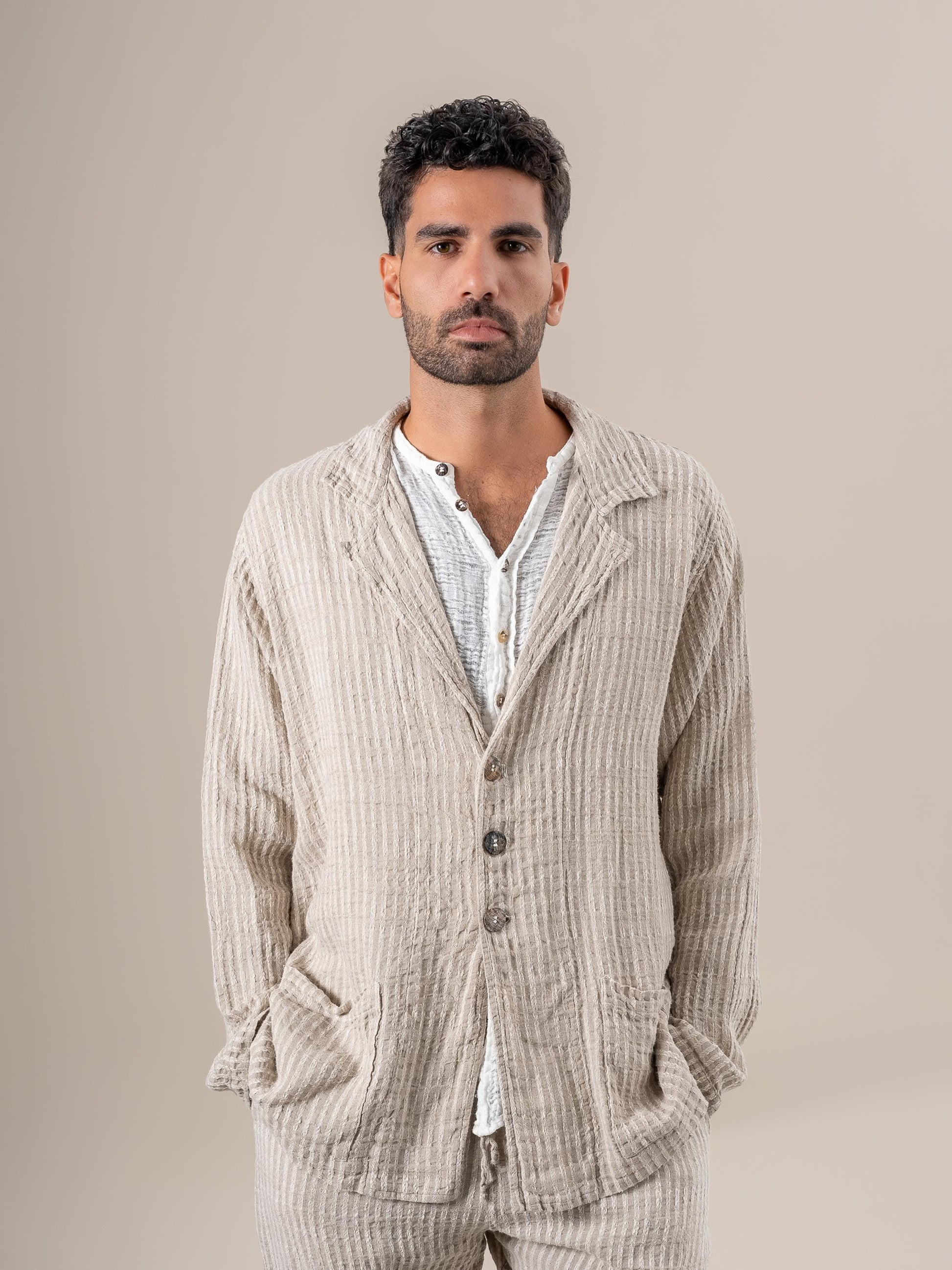 Giacca Blazer Tela Uffizi Naturale GIACCA BLAZER tela uffizi 12 Bottega Di Brunella 
