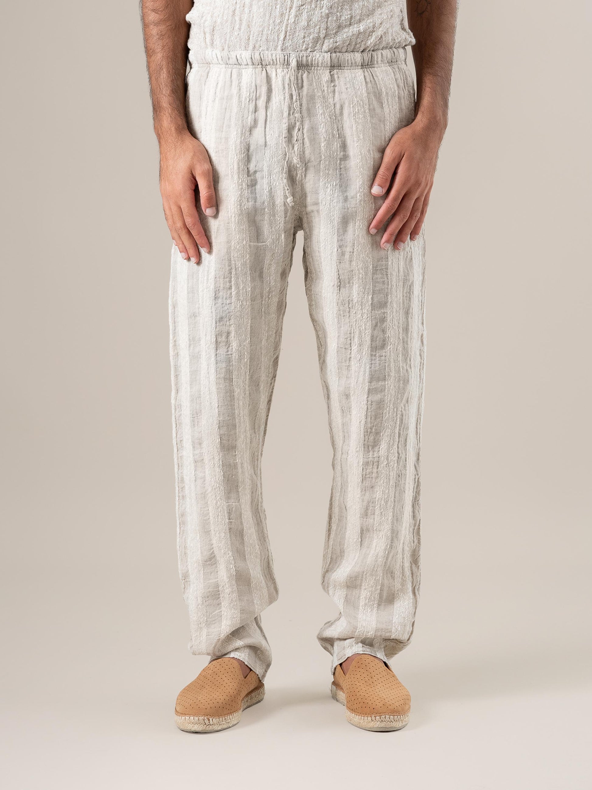 Pantalone Amalfi Riga Jeep Naturale PANTALONE AMALFI riga jeep 12 Bottega Di Brunella 