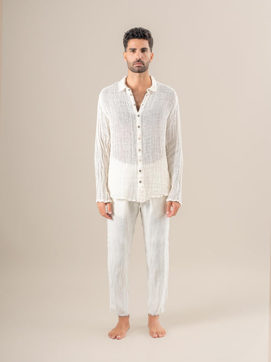 Pantalone Luca Tela Country Latte PANTALONE LUCA tela country 33 Bottega Di Brunella 
