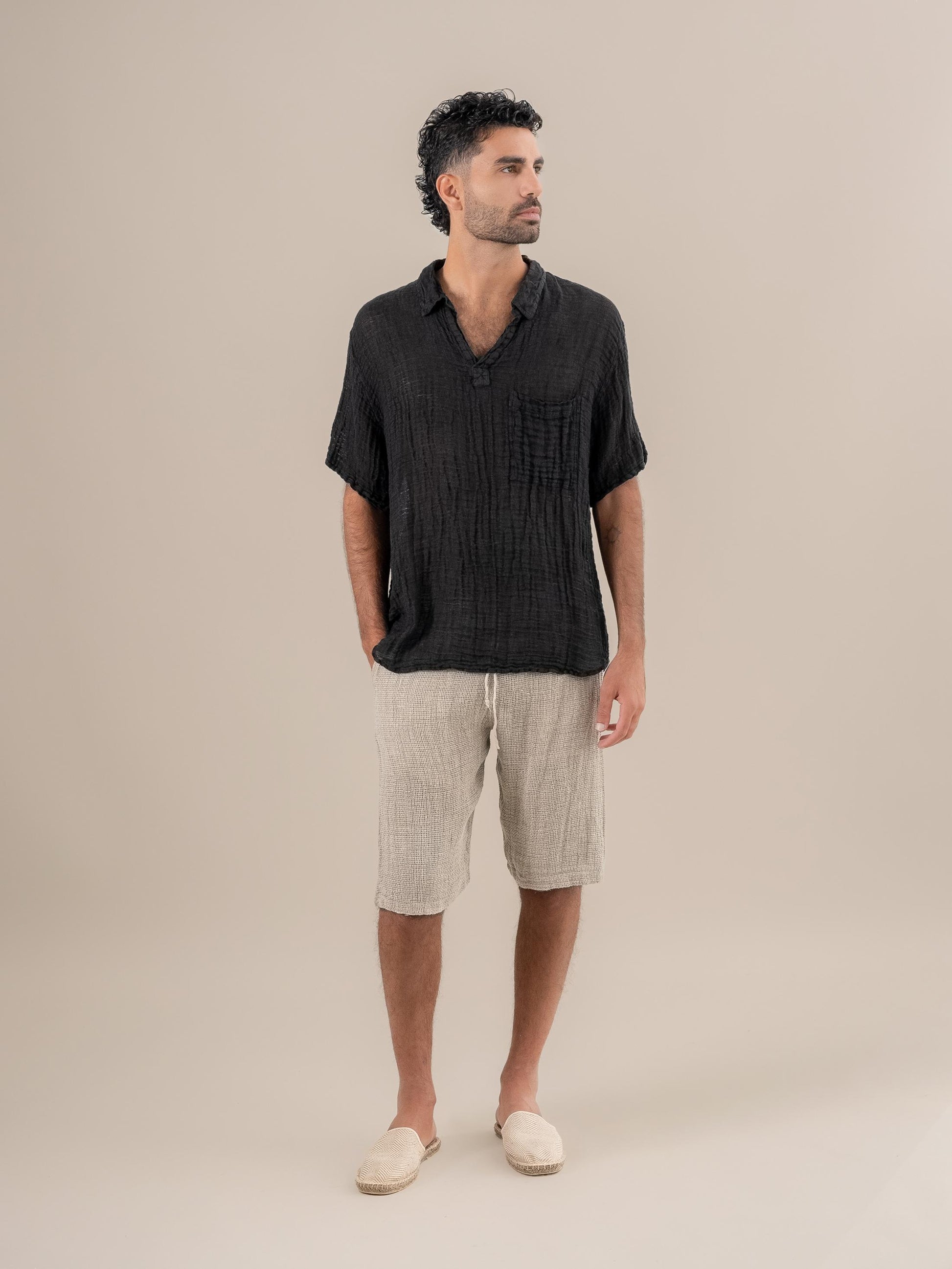 Camicia Colombia Garzata Nero CAMICIA COLOMBIA garzata 0 Bottega Di Brunella 