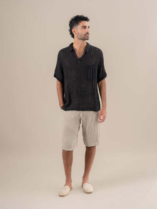 Camicia Colombia Garzata Nero CAMICIA COLOMBIA garzata 0 Bottega Di Brunella 