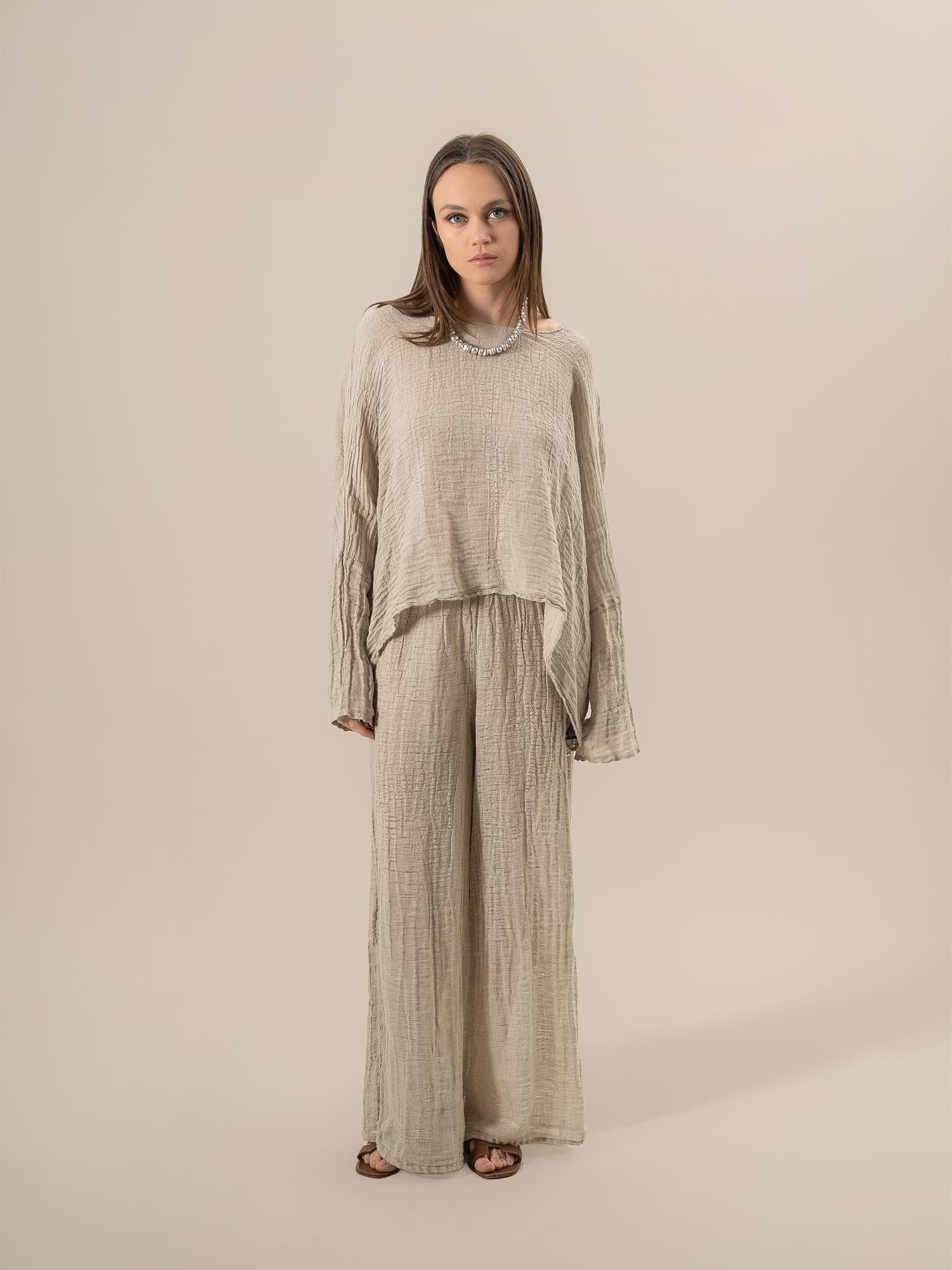 Camicia Gemma Garzata Naturale CAMICIA GEMMA garzata 12 Bottega Di Brunella 