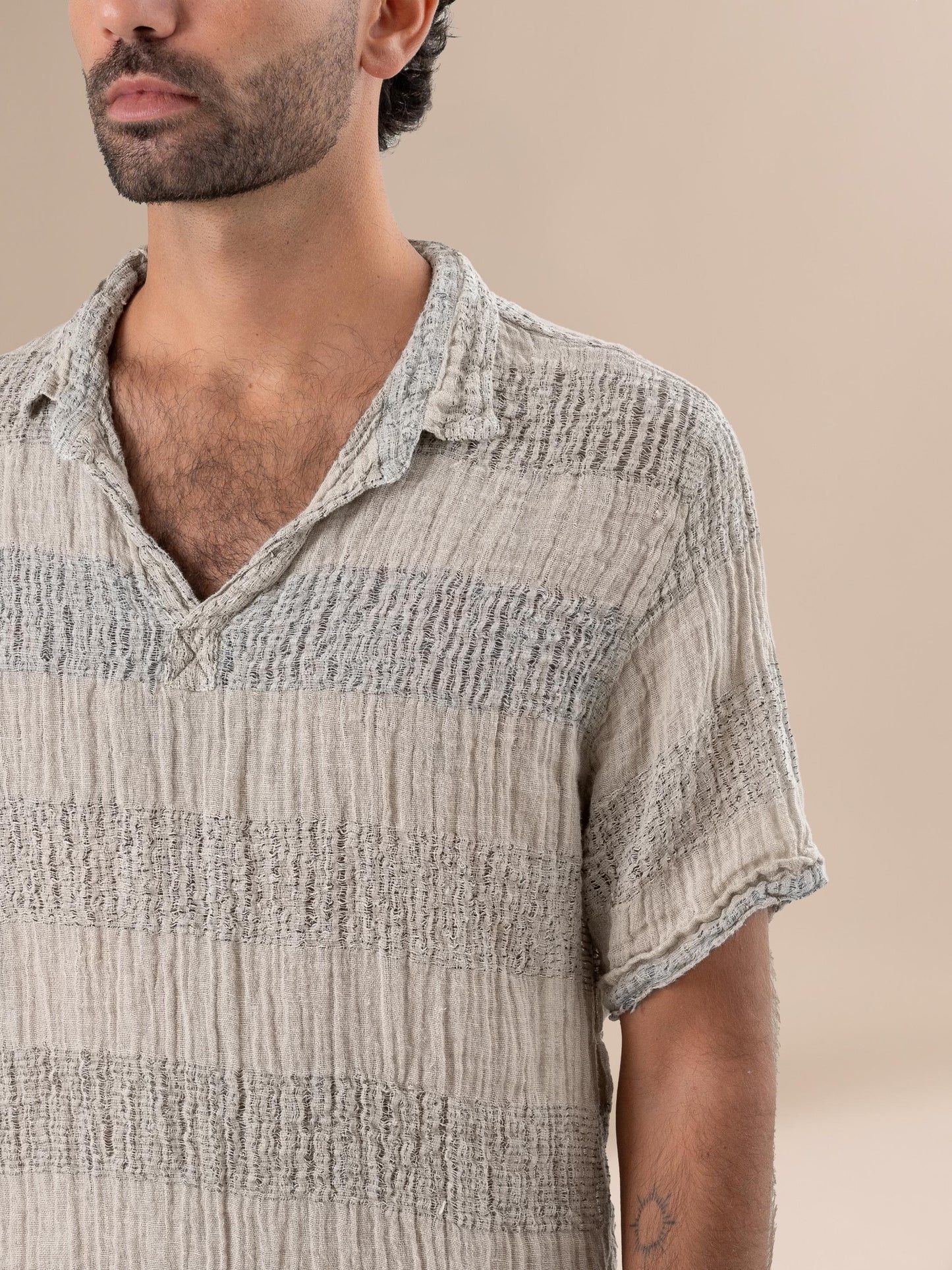 Camicia Monica Garza Milos Naturale CAMICIA MONICA GARZA MILOS 12 Bottega Di Brunella 