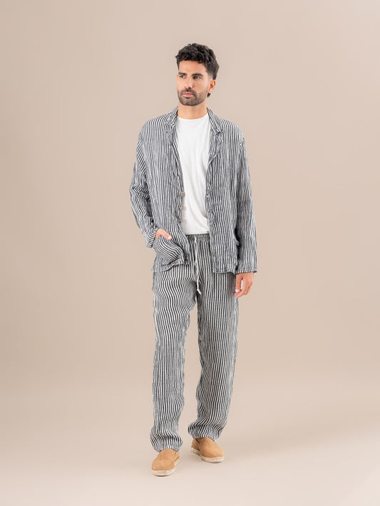 Pantaloni Amalfi Riga Valentina Latte PANTALONE AMALFI riga valentina 33 Bottega Di Brunella 