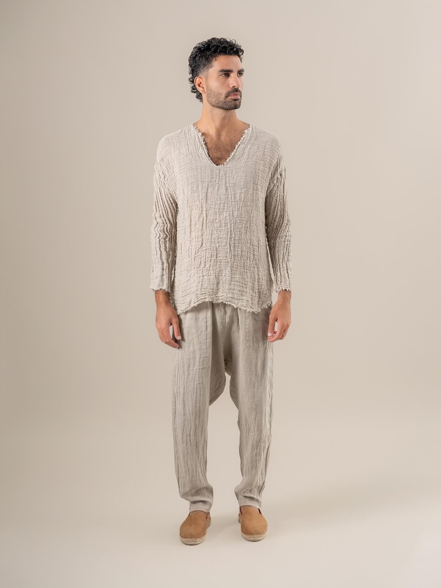 Camicia Sandokan Garzata Naturale CAMICIA SANDOKAN garzata 12 Bottega Di Brunella 