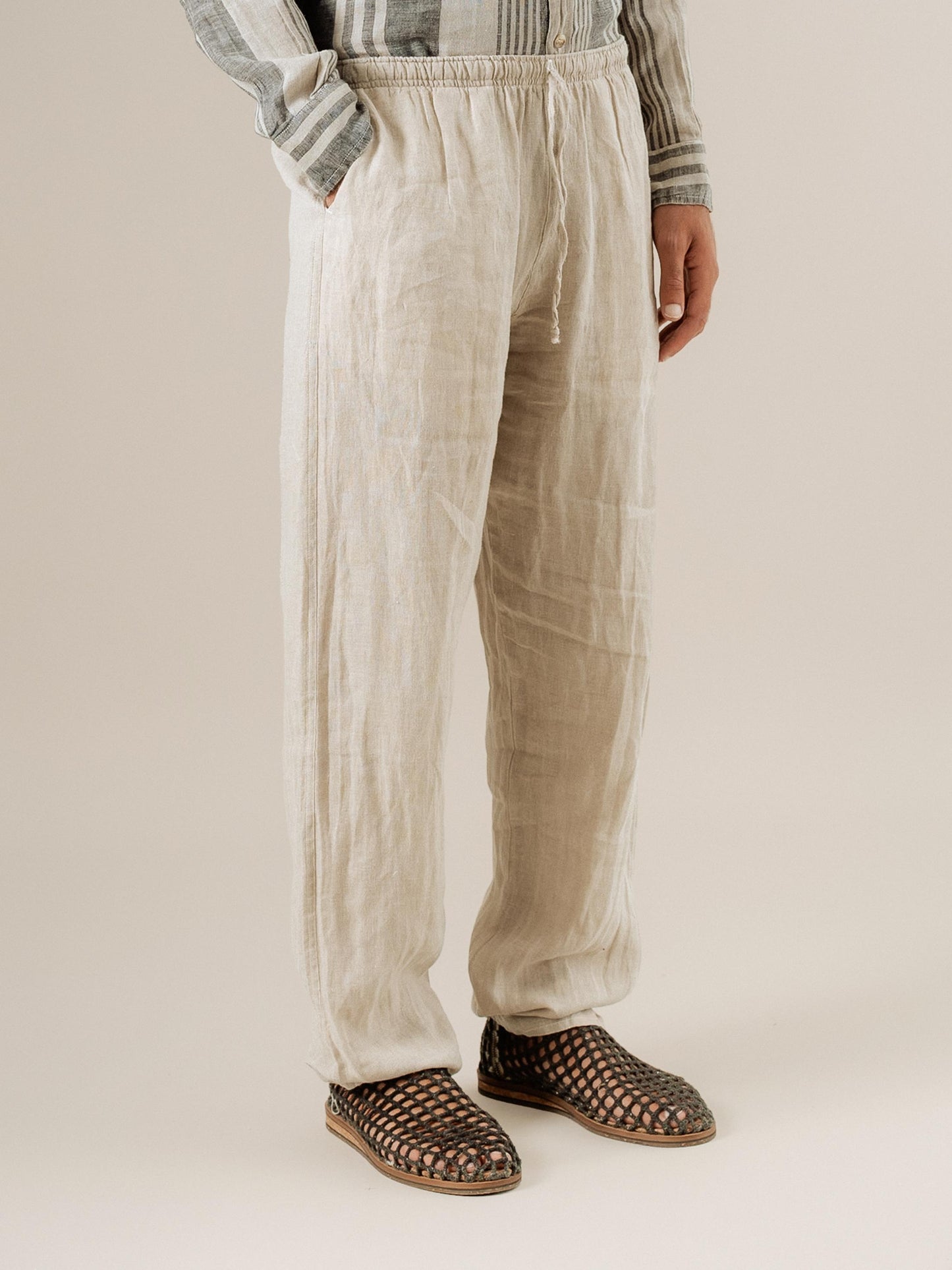 Pantalone Amalfi Battista Naturale PANTALONE AMALFI battista 12 Bottega Di Brunella 