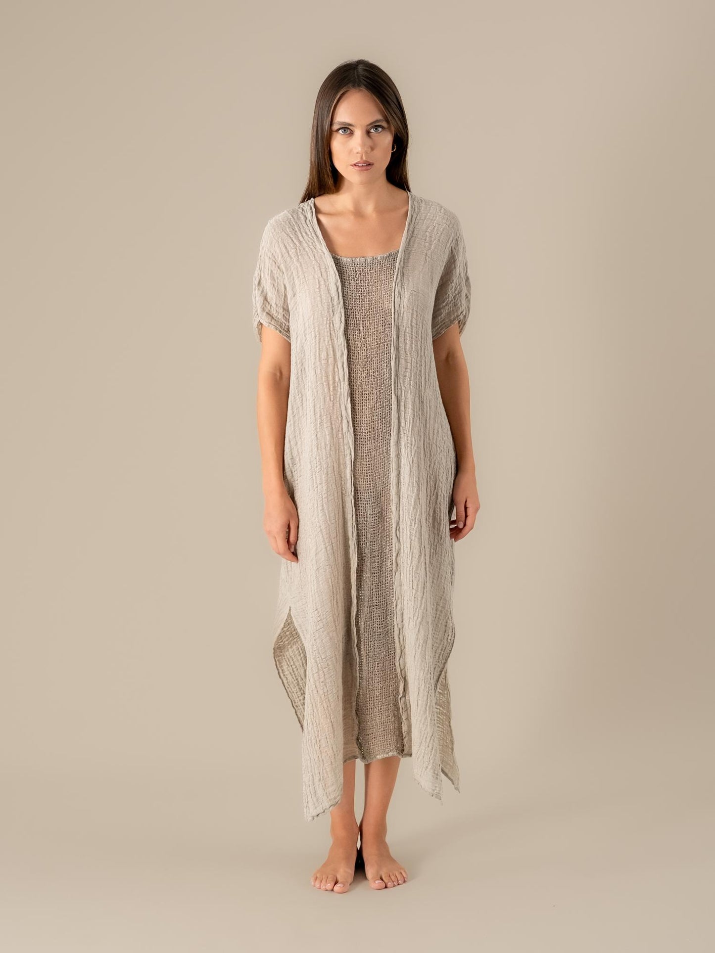 Vestito Sfinge Garzata Naturale VESTITO SFINGE garzata 12 Bottega Di Brunella 